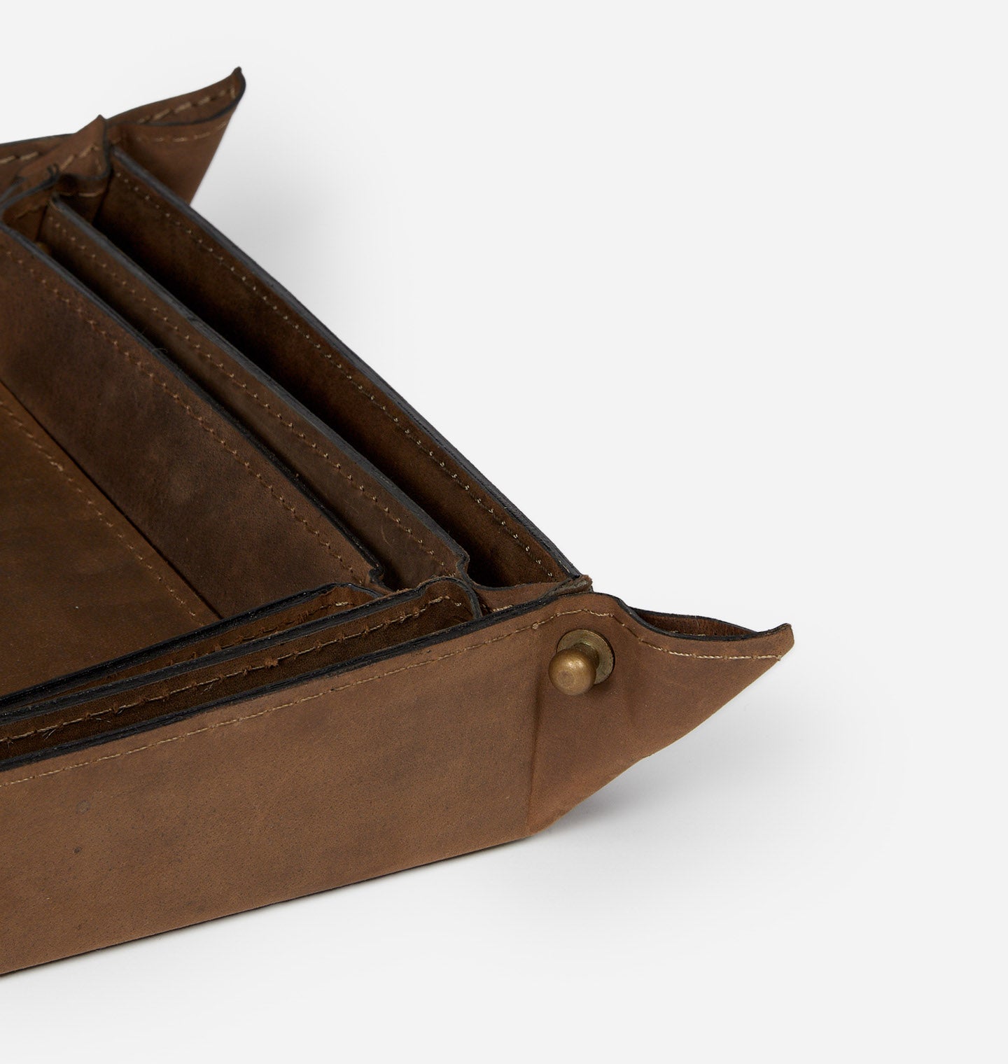 Amber Interiors - Goldwater Leather Tray S/3