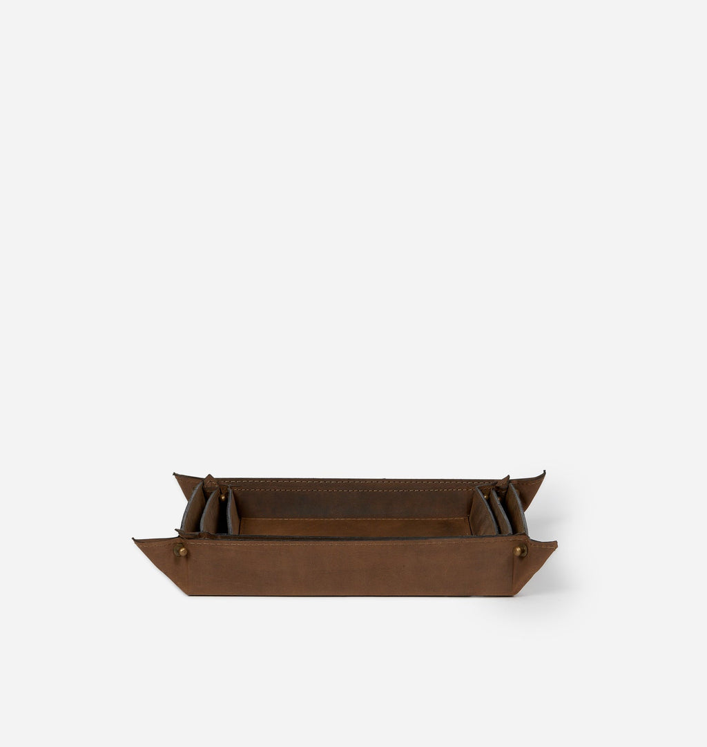 Amber Interiors - Goldwater Leather Tray S/3