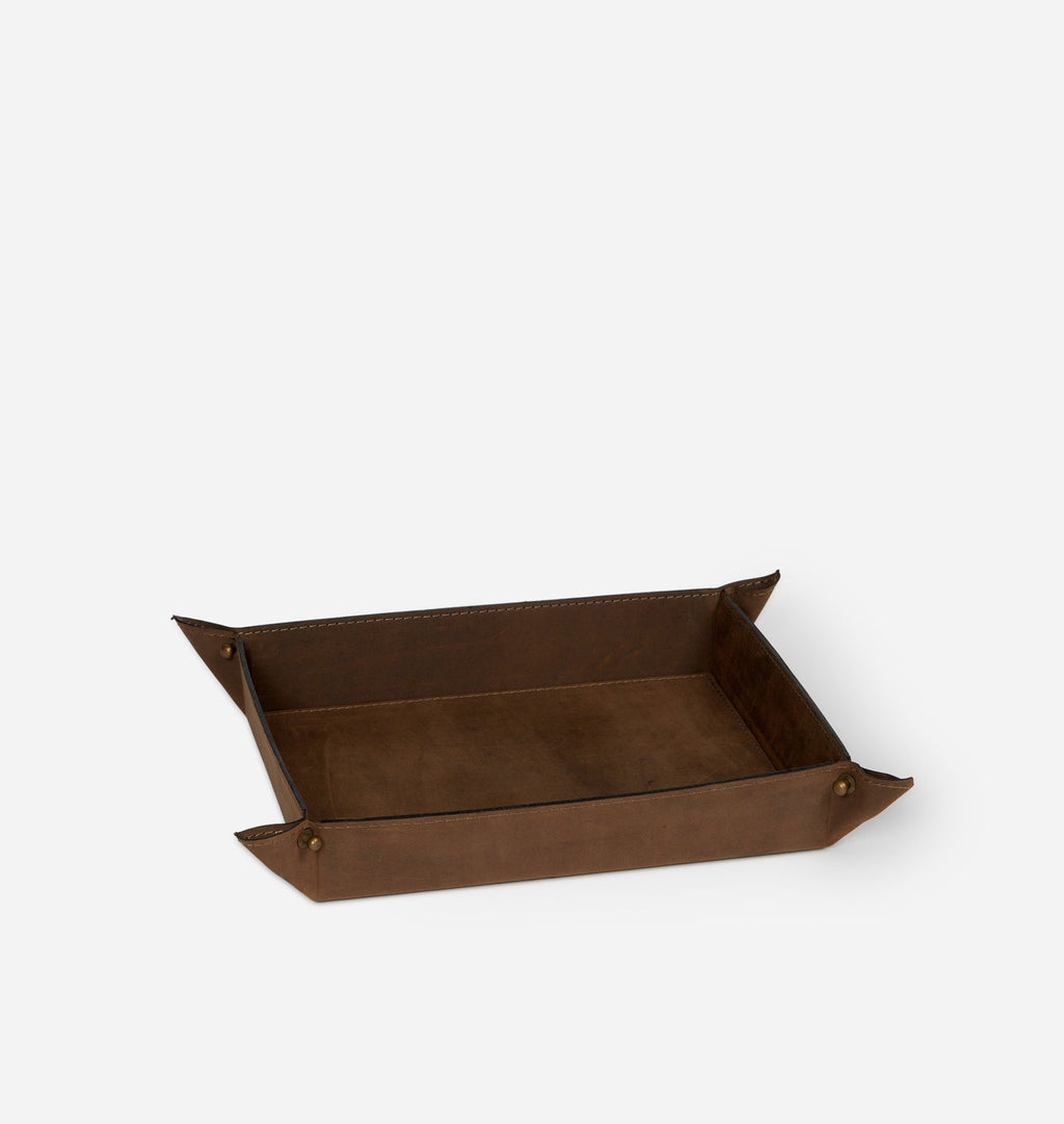 Amber Interiors - Goldwater Leather Tray S/3