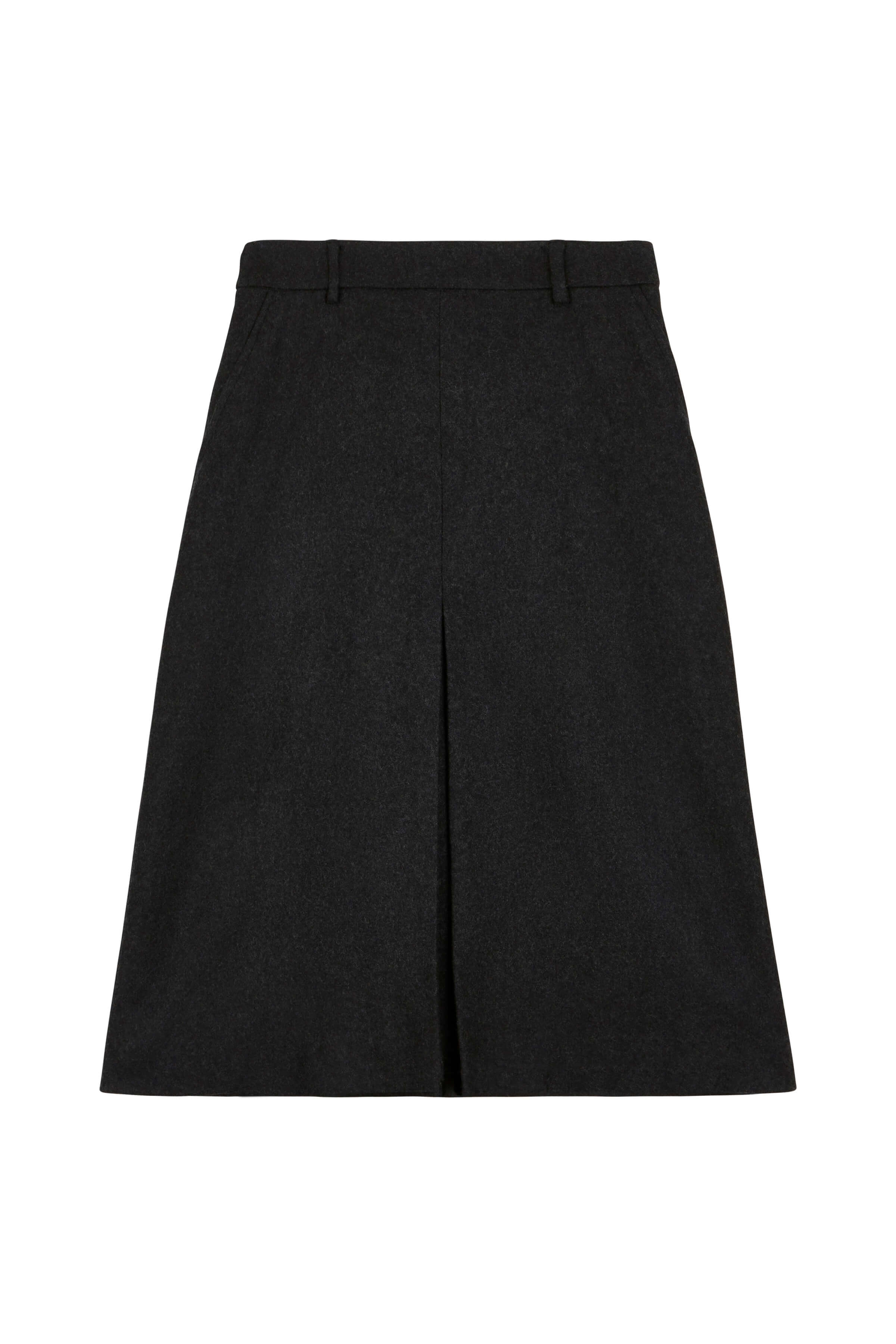 Johnstons of Elgin - Merino & Cashmere Mid Grey Box Pleat Skirt