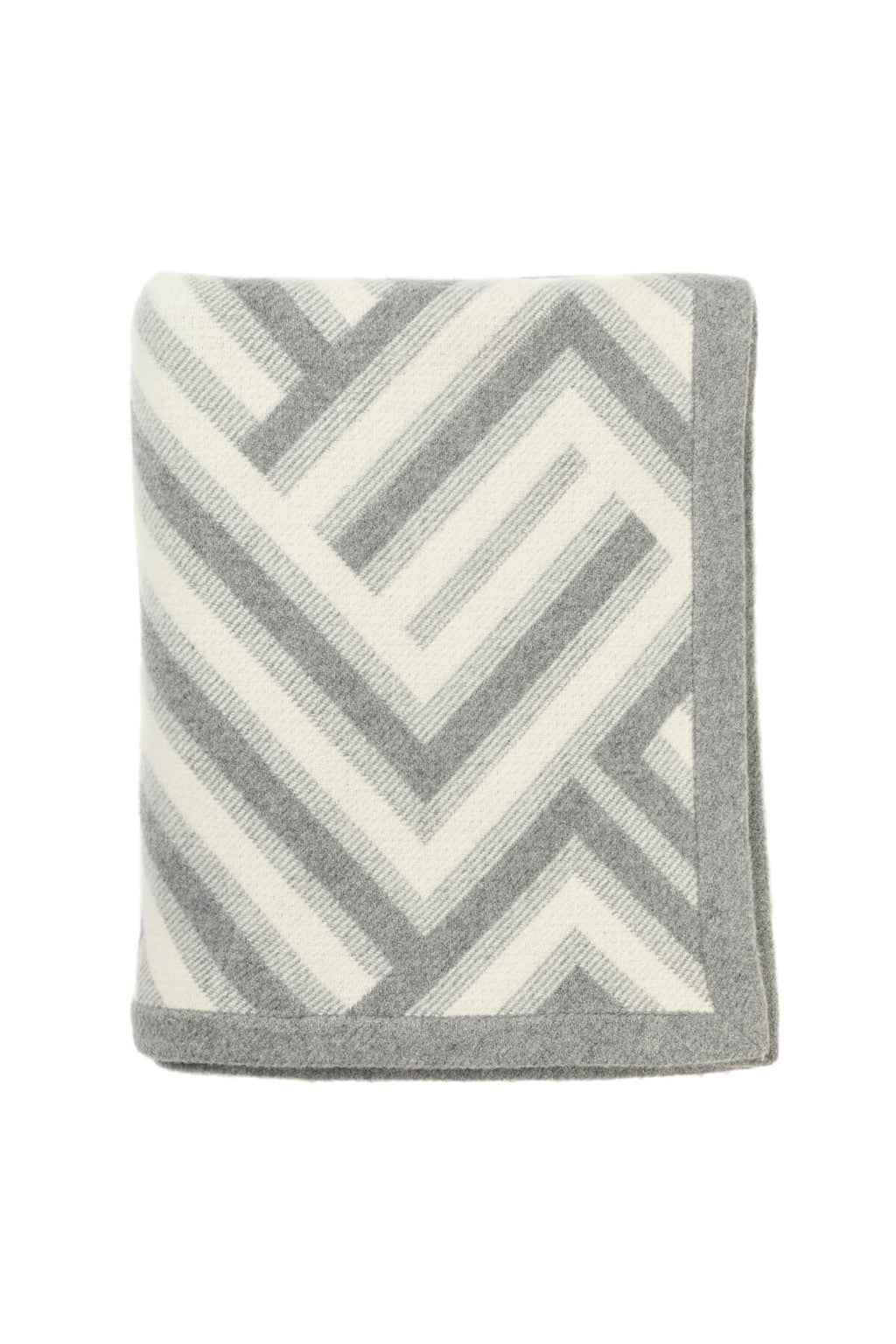 Johnstons of Elgin - Chevron Merino Blend Grey Throw