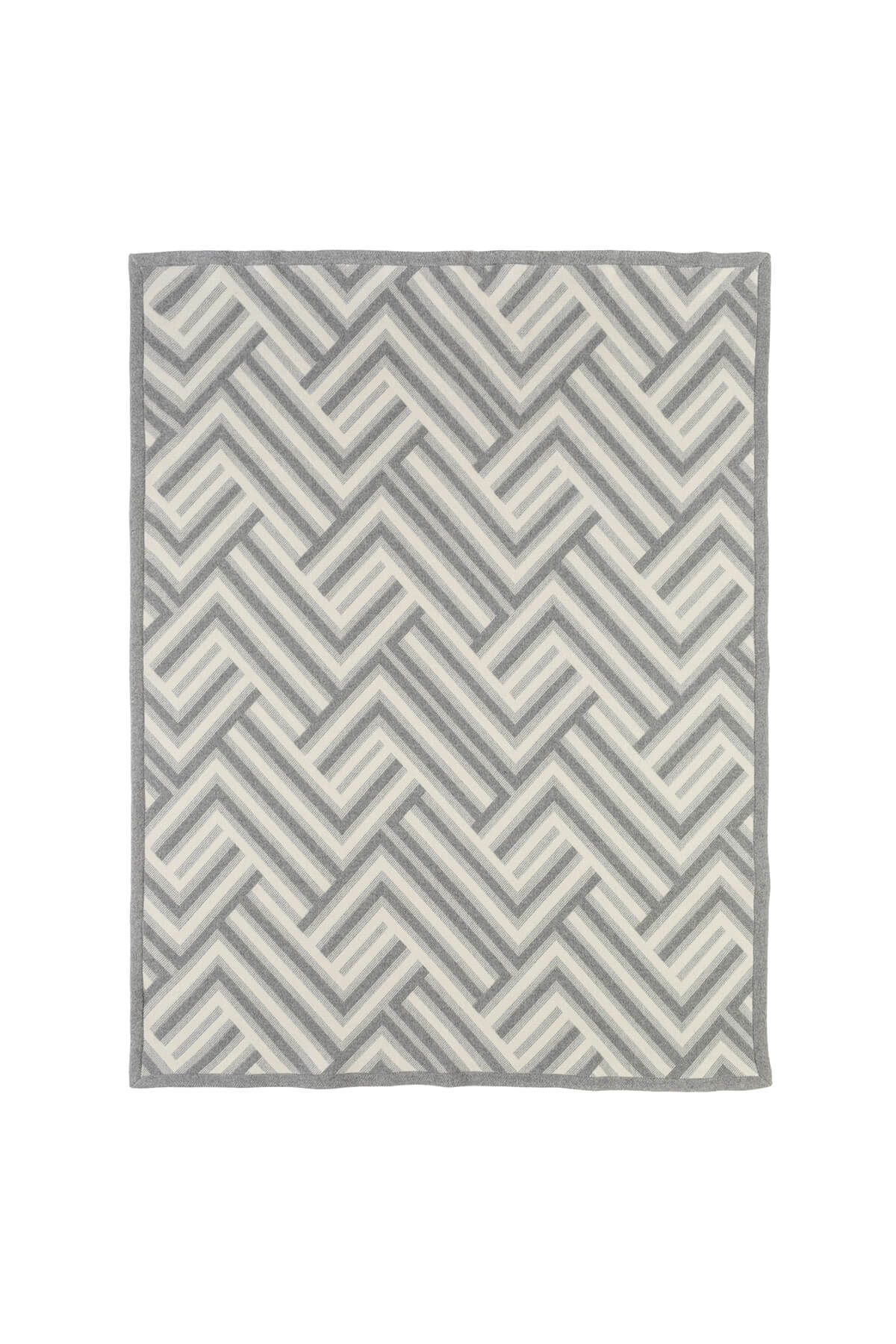 Johnstons of Elgin - Chevron Merino Blend Grey Throw