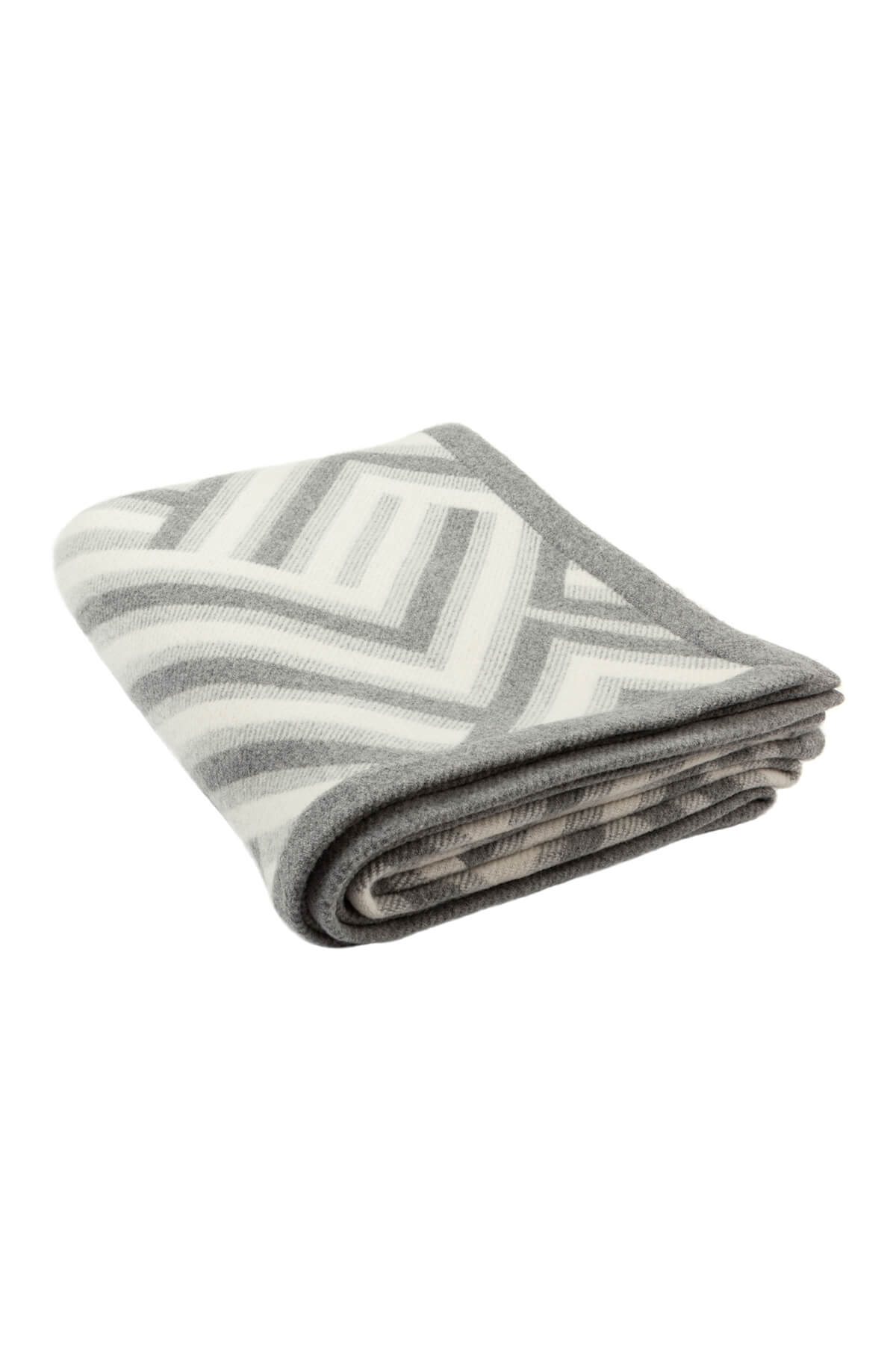 Johnstons of Elgin - Chevron Merino Blend Grey Throw