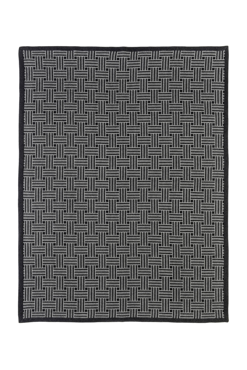 Johnstons of Elgin - Basketweave Merino Blend Grey Throw