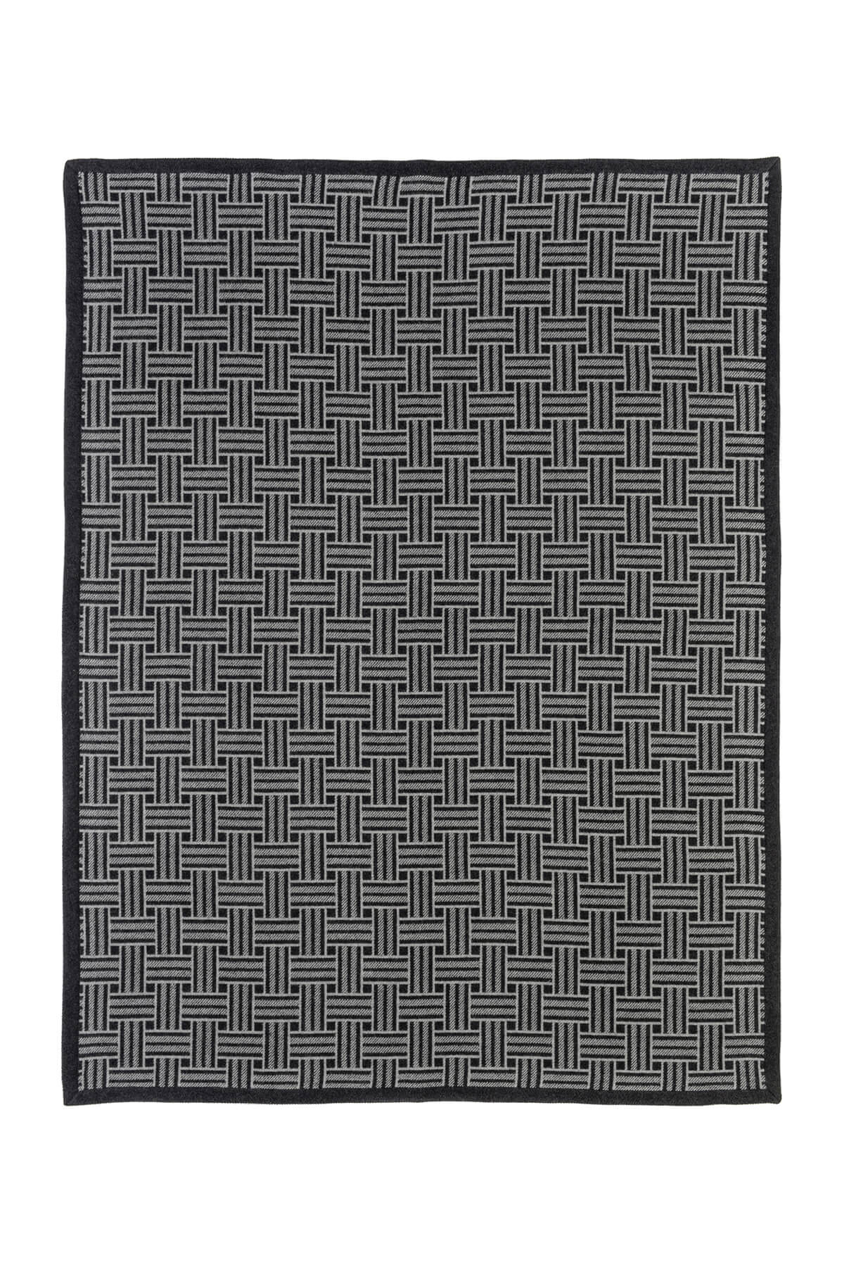 Johnstons of Elgin - Basketweave Merino Blend Grey Throw