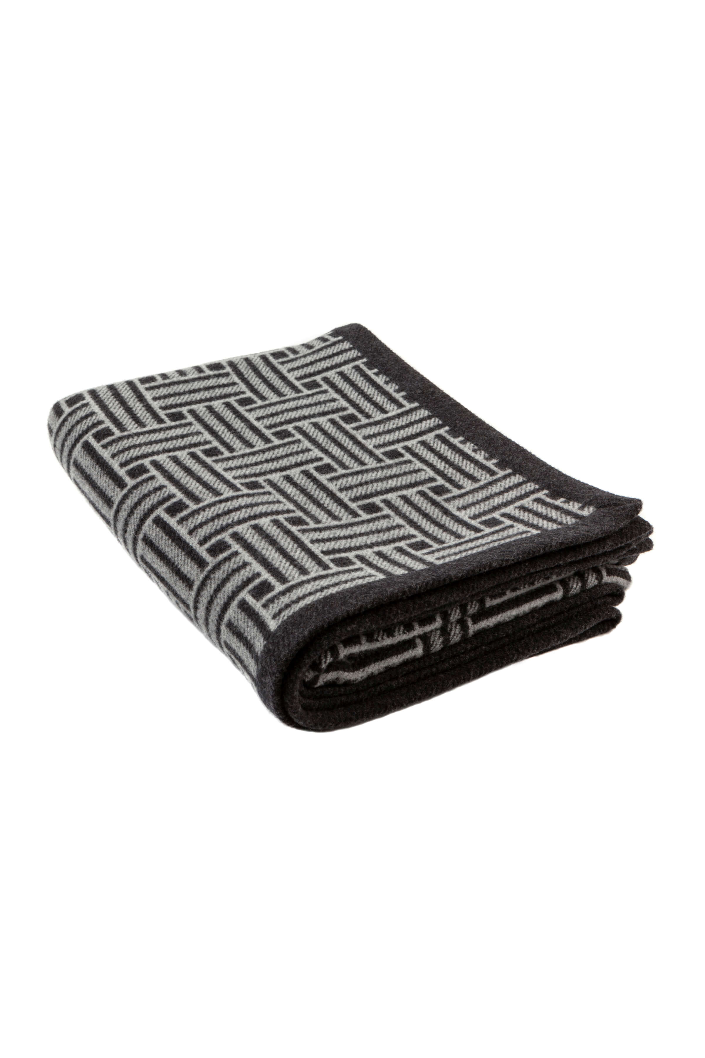 Johnstons of Elgin - Basketweave Merino Blend Grey Throw