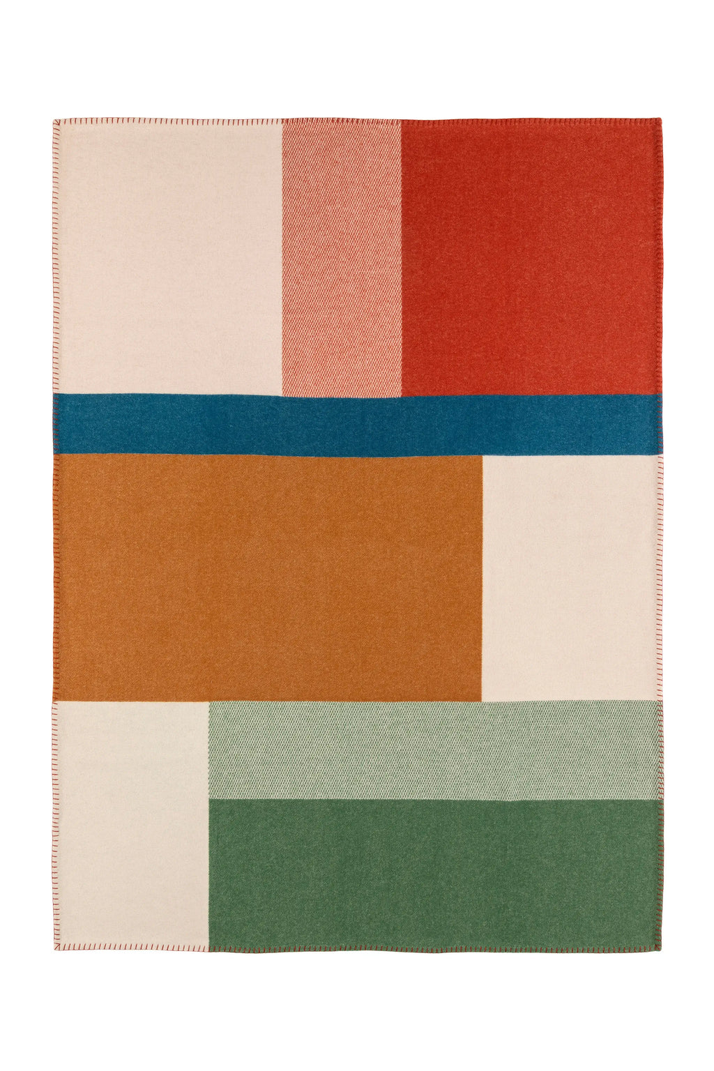 Johnstons of Elgin - Blanket Stitched Block Jacquard Throw