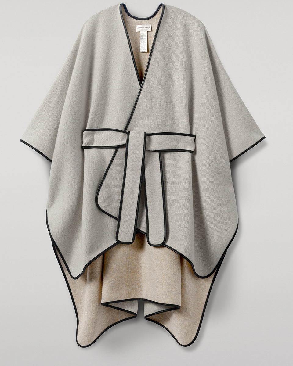 Johnstons of Elgin - Belted Cream Wool & Cashmere Cape