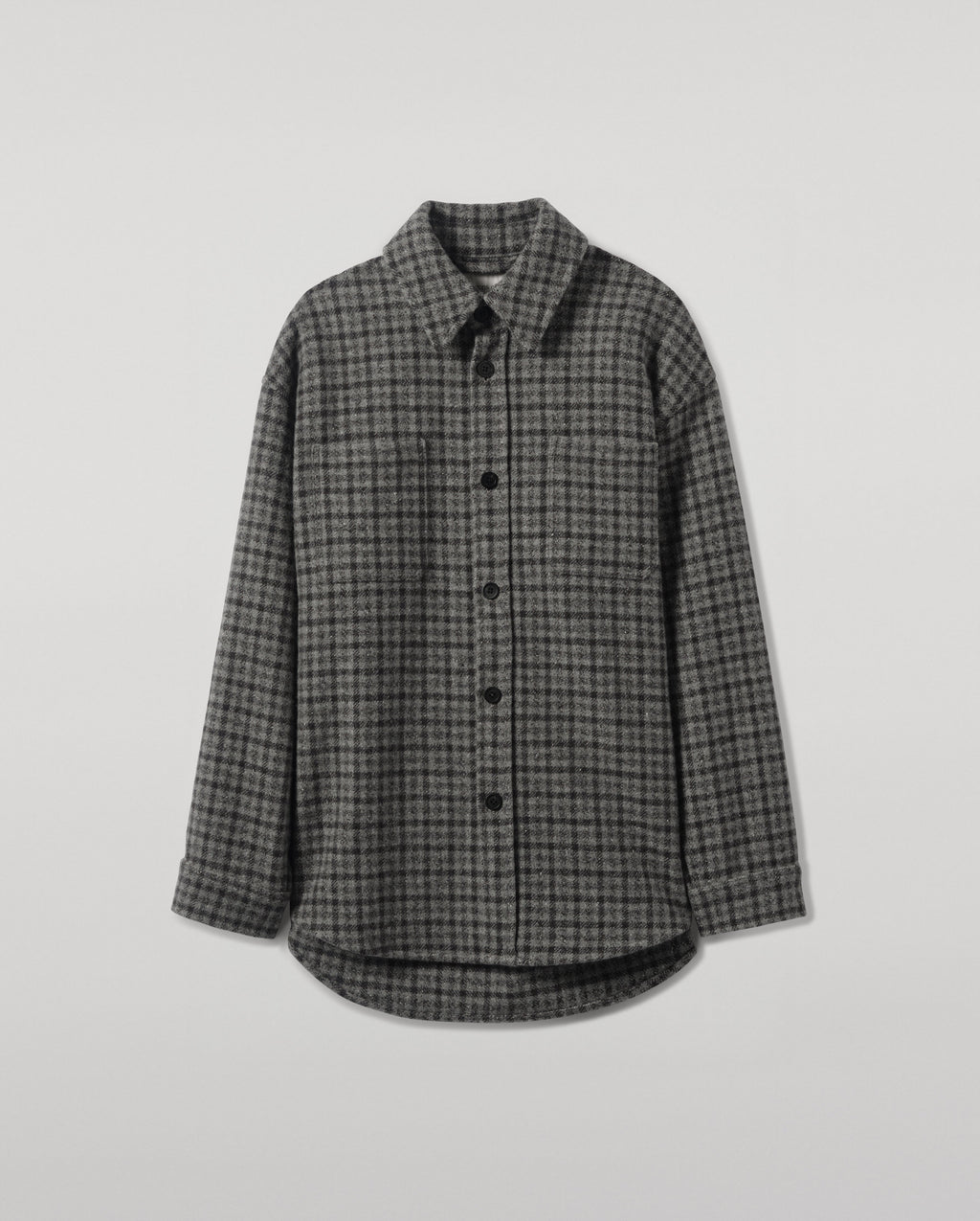 Johnstons of Elgin - Cashmere Wool Blend Grey Overshirt