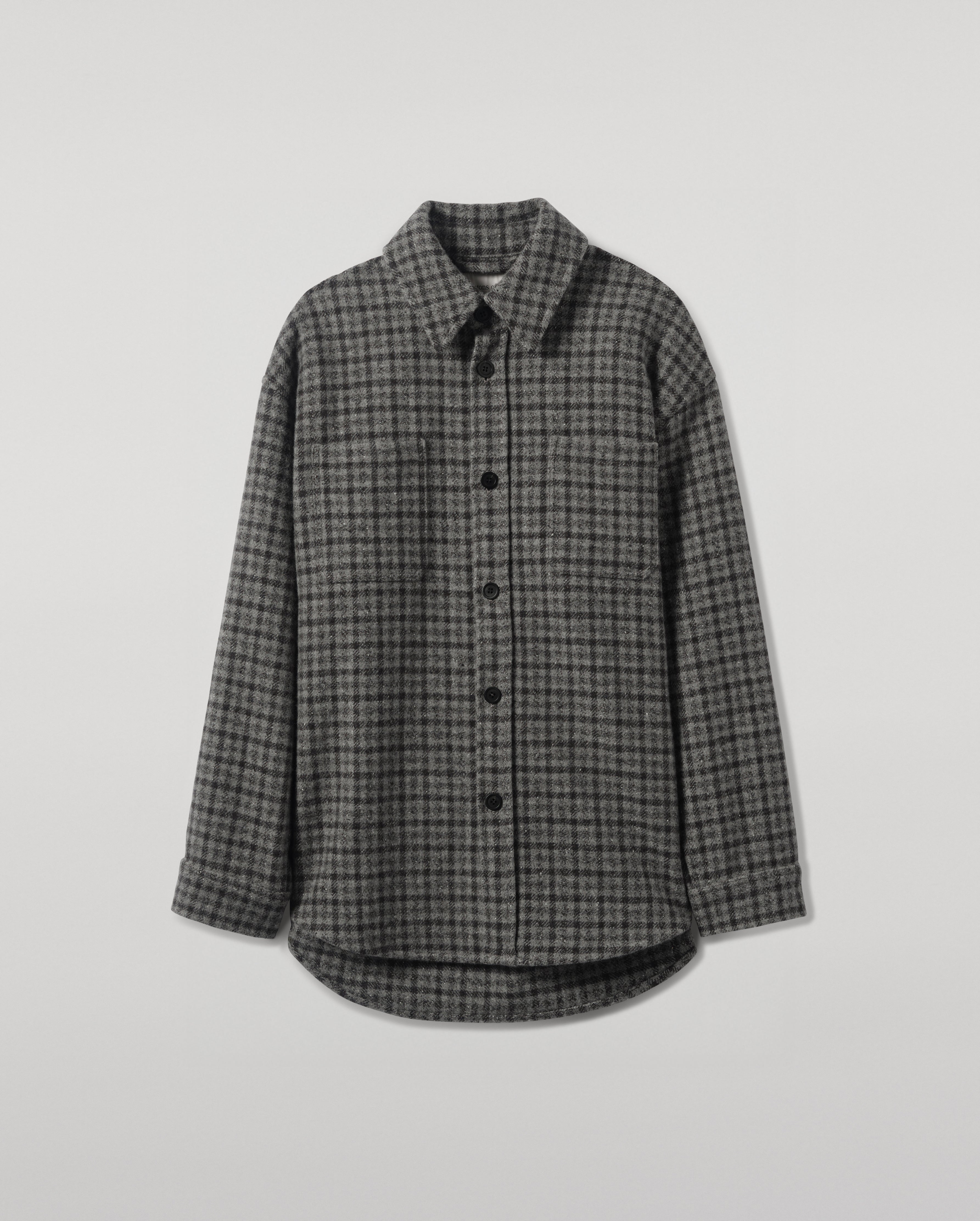 Johnstons of Elgin - Cashmere Wool Blend Grey Overshirt
