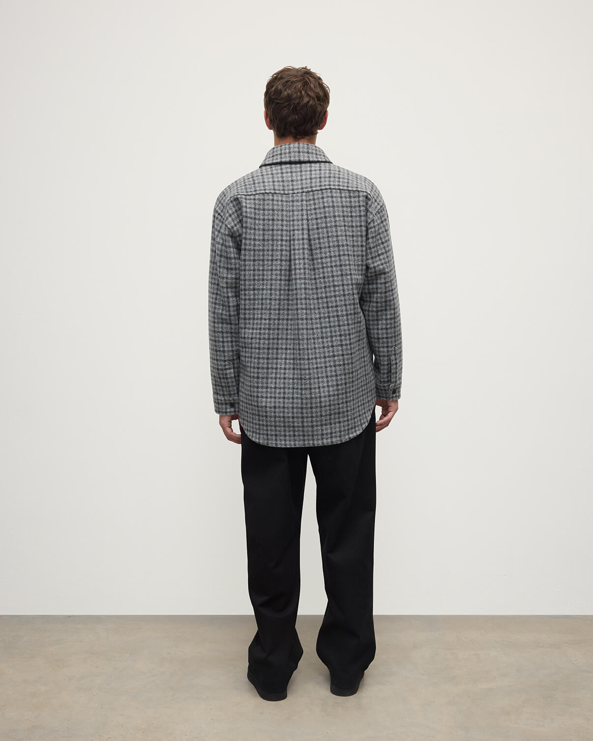 Johnstons of Elgin - Cashmere Wool Blend Grey Overshirt