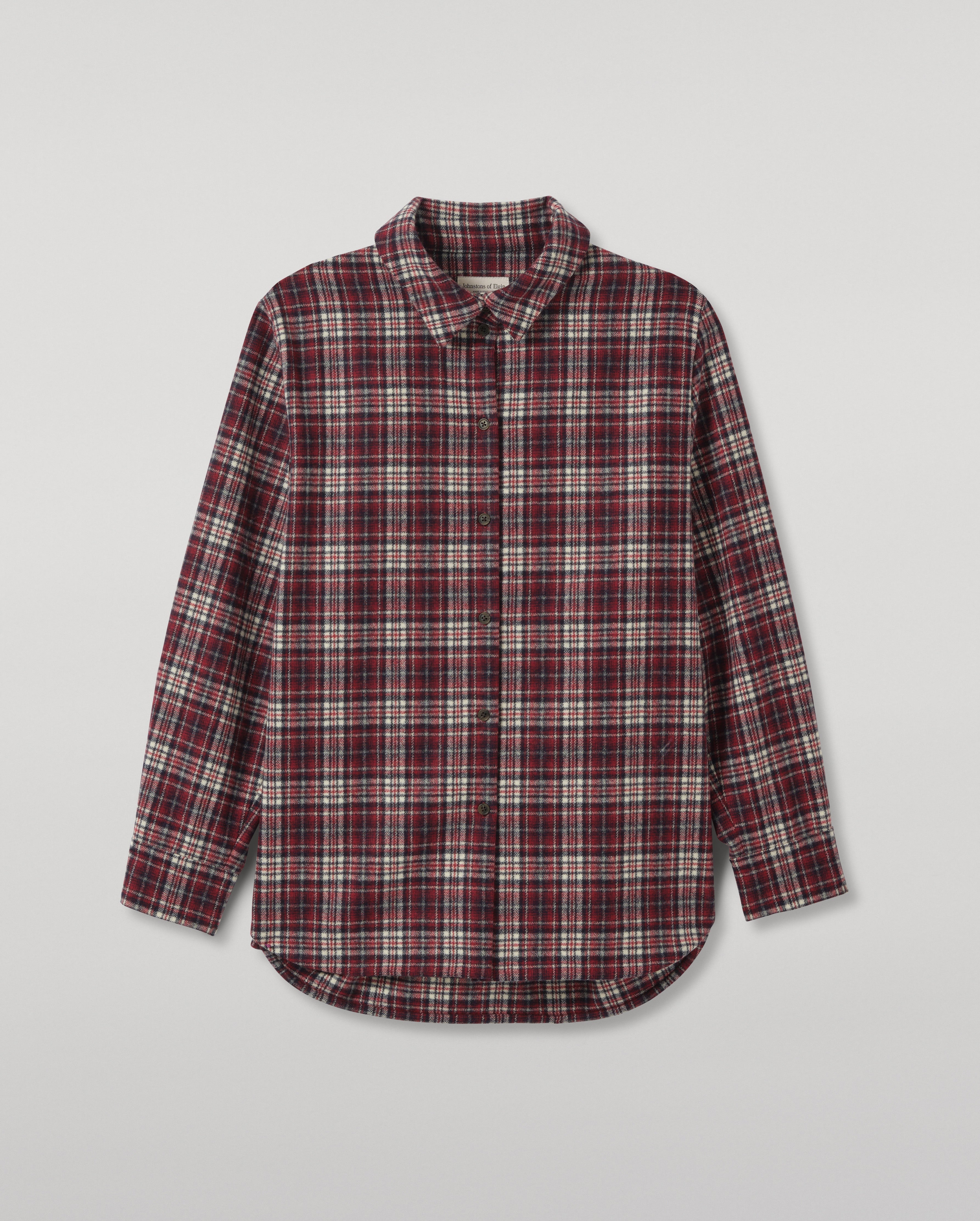 Johnstons of Elgin - Clanlass Red Plaid Overshirt