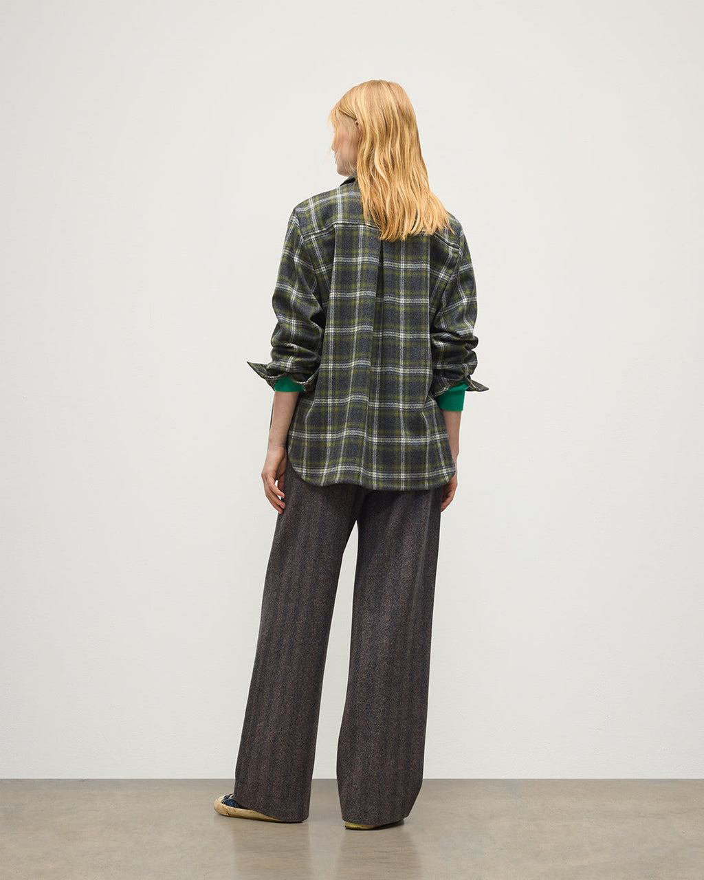 Johnstons of Elgin - Clanlass Green Plaid Overshirt