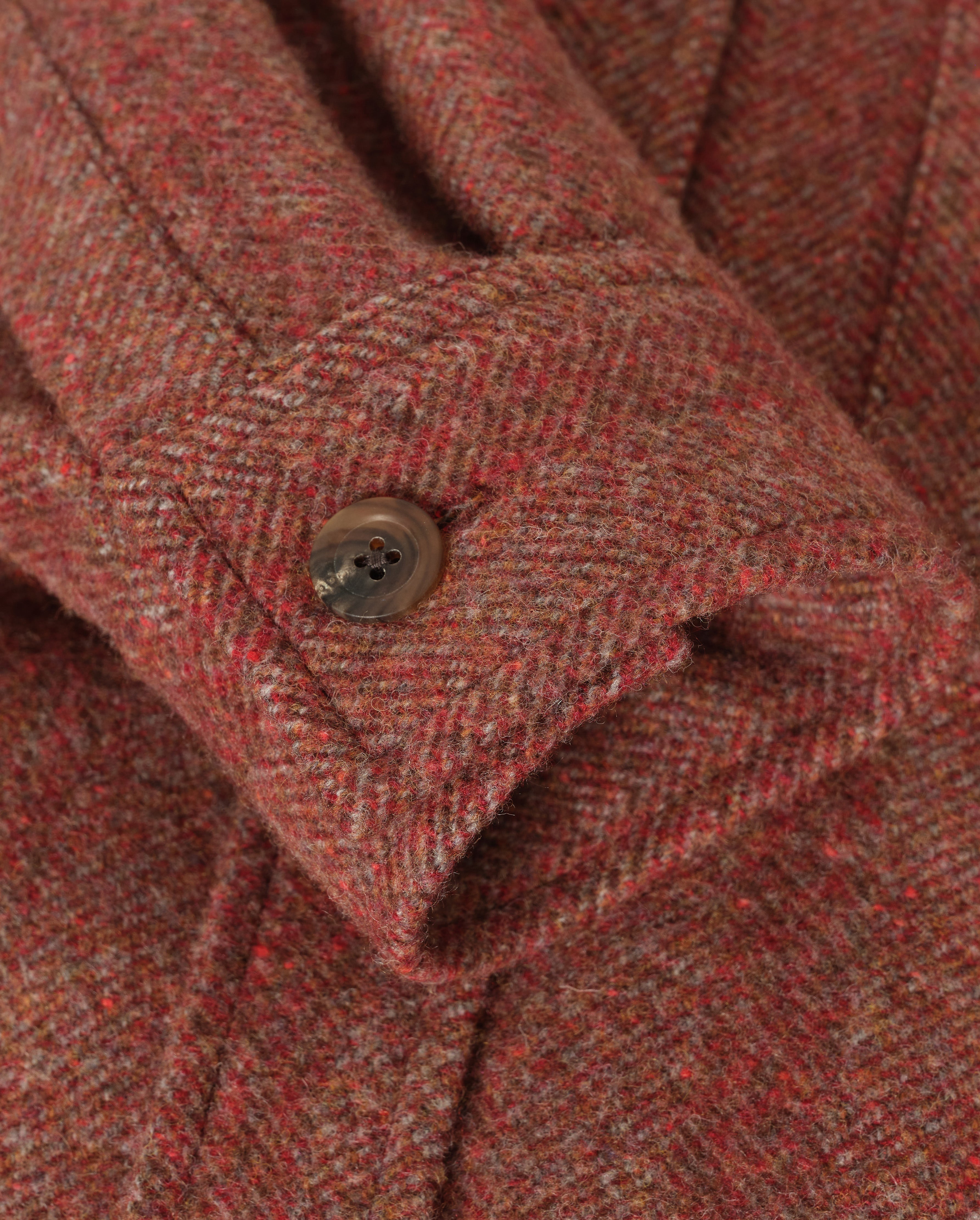Johnstons of Elgin - Atholl Red Herringbone Overshirt