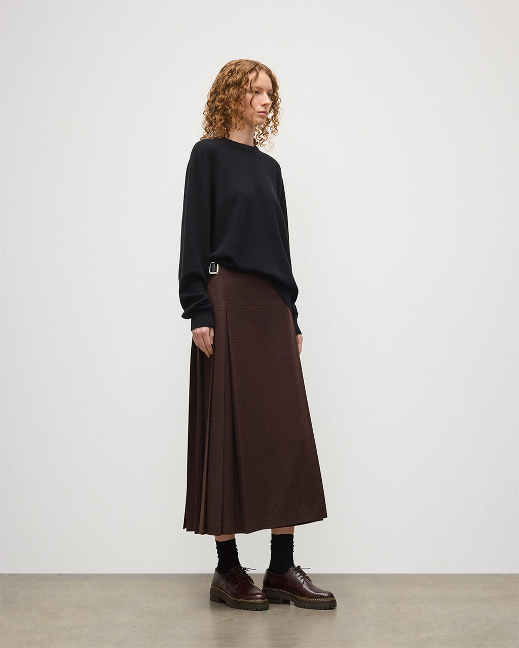 Johnstons of Elgin - Le Kilt | Johnstons of Elgin Brown Long Kilt