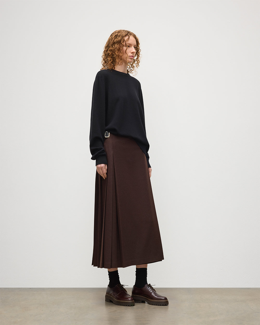 Johnstons of Elgin - Le Kilt | Johnstons of Elgin Brown Long Kilt