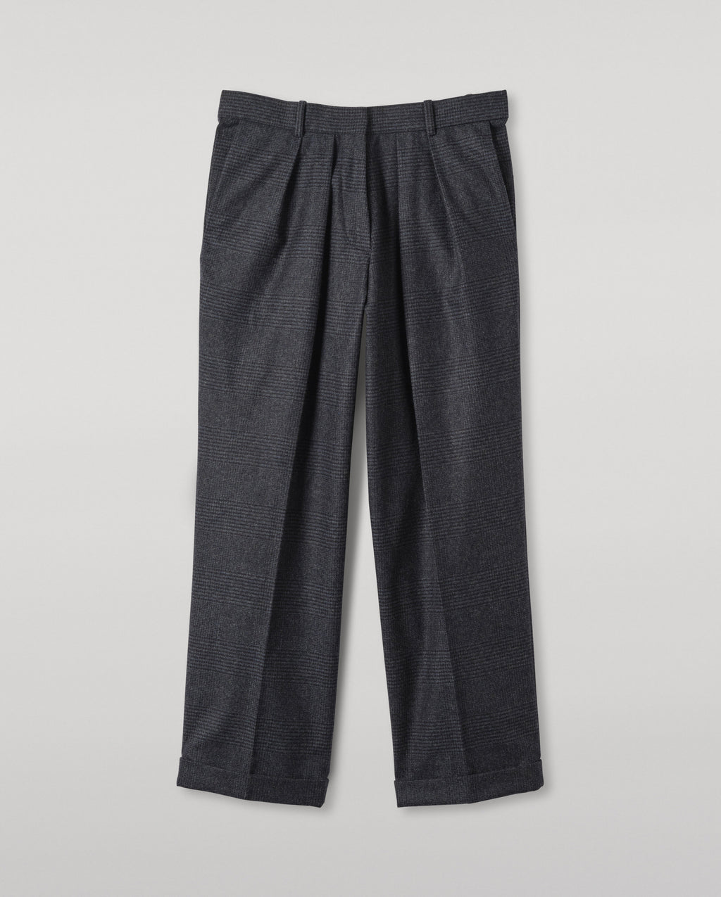 Johnstons of Elgin - Macara Dark Blue Pleated Trousers