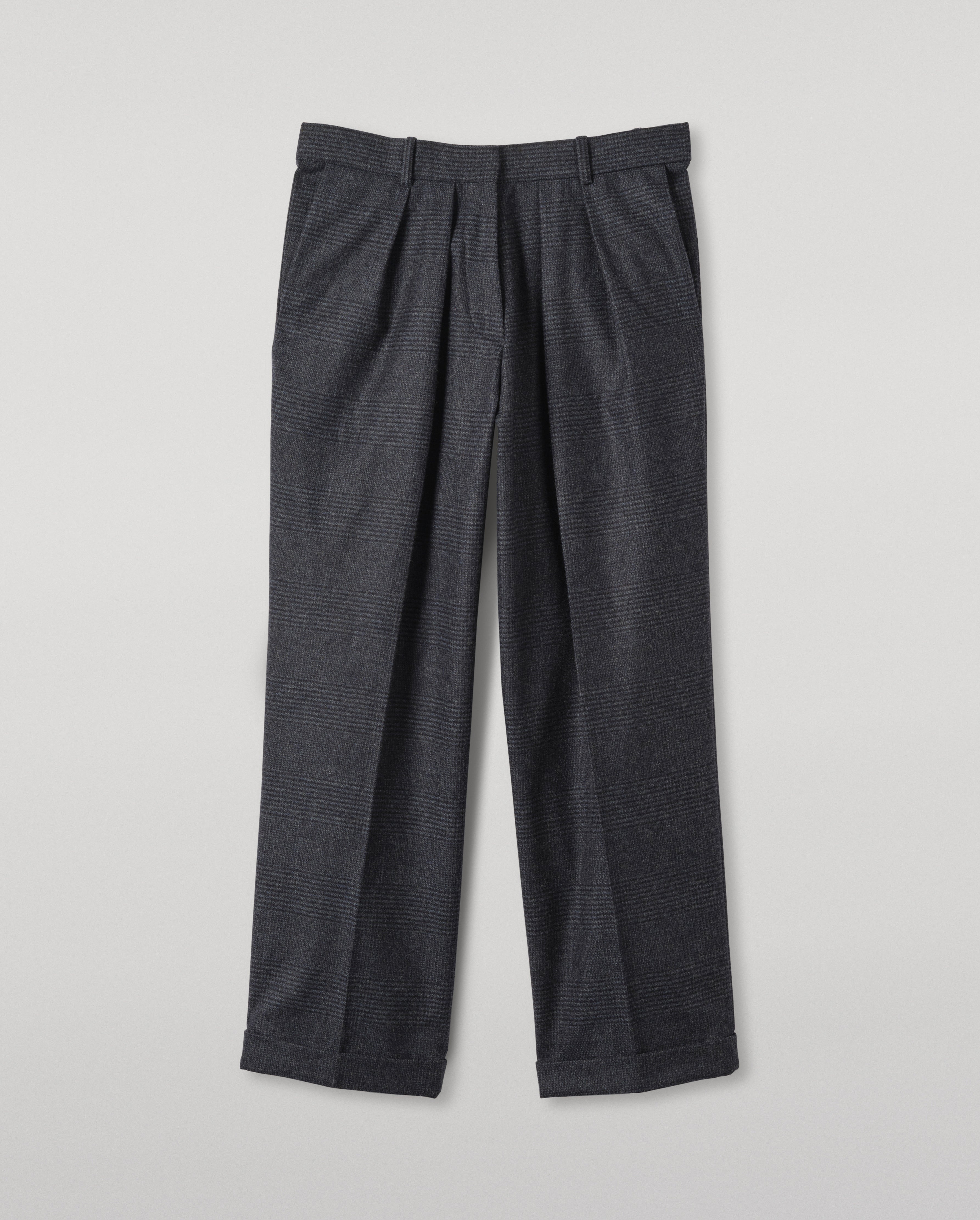 Johnstons of Elgin - Macara Dark Blue Pleated Trousers