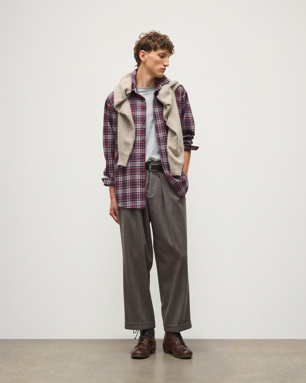 Johnstons of Elgin - Capercaillie Red Plaid Overshirt