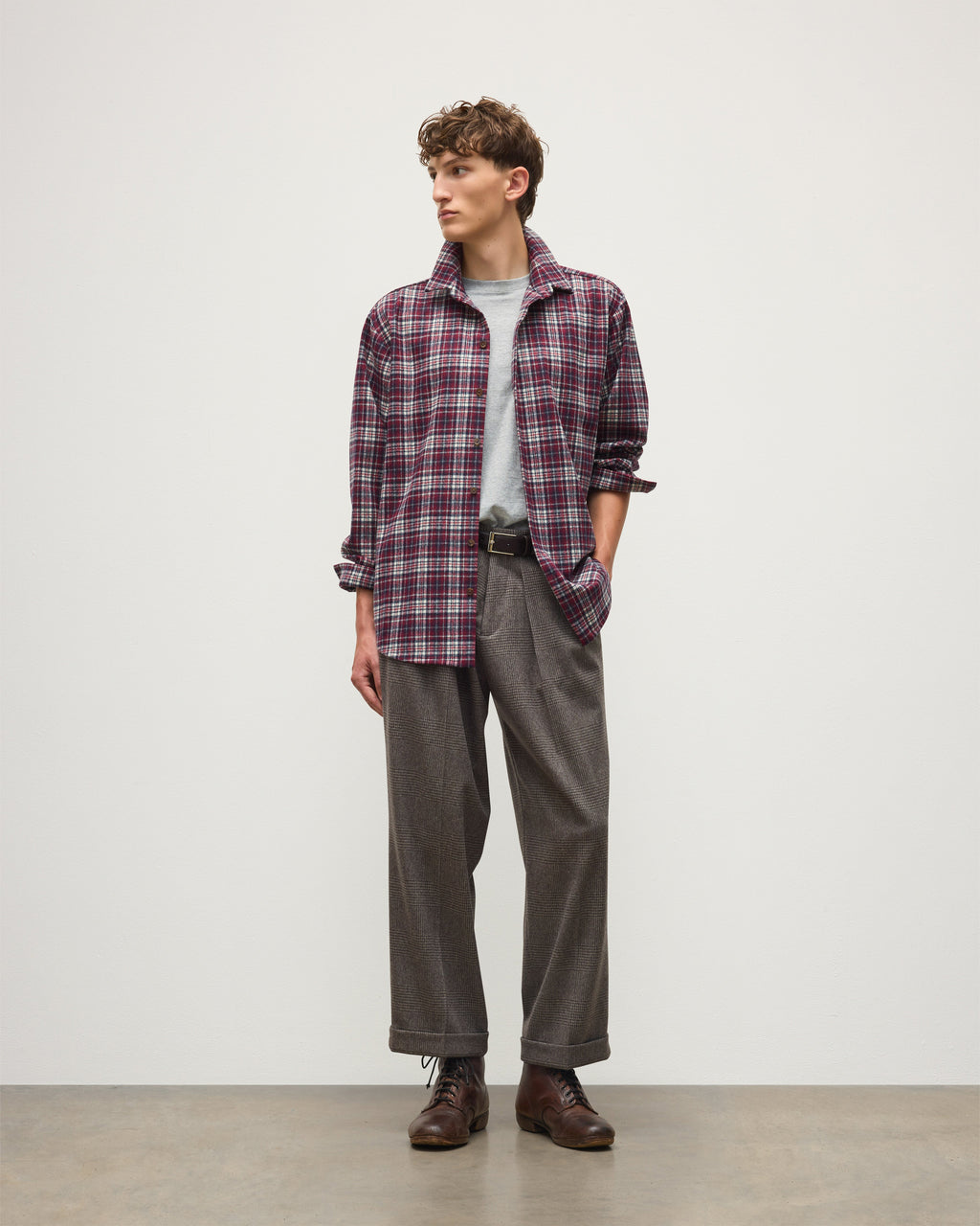 Johnstons of Elgin - Capercaillie Red Plaid Overshirt