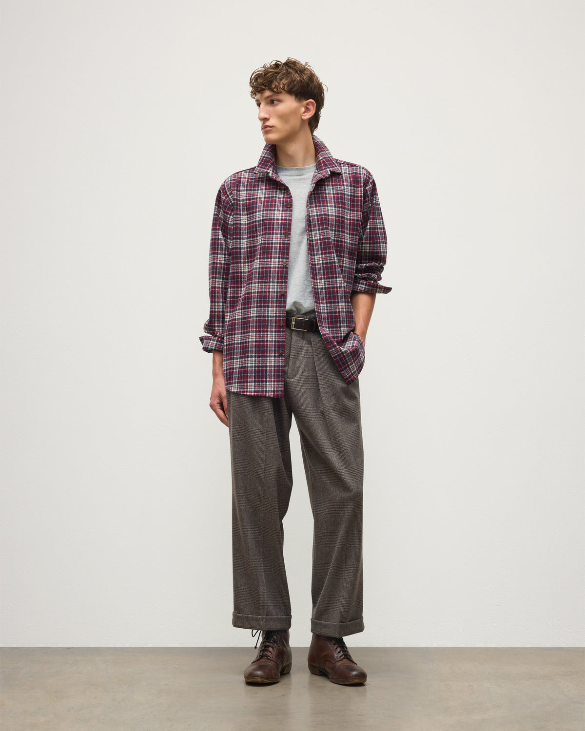 Johnstons of Elgin - Capercaillie Red Plaid Overshirt