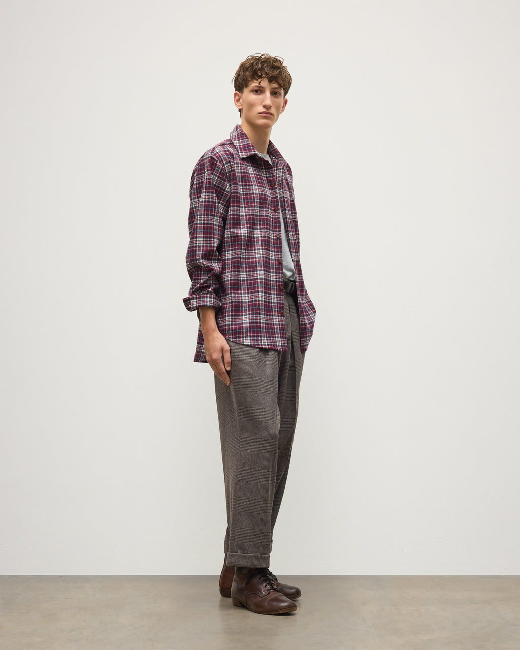 Johnstons of Elgin - Capercaillie Red Plaid Overshirt