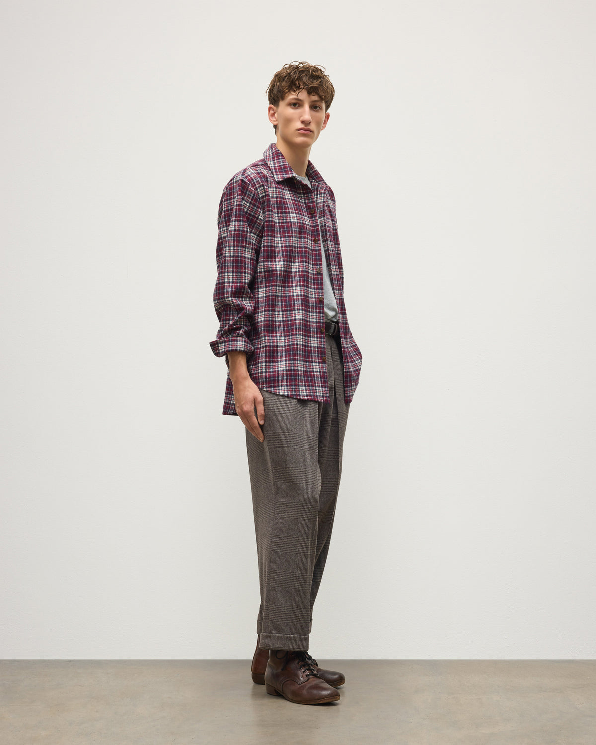 Johnstons of Elgin - Capercaillie Red Plaid Overshirt