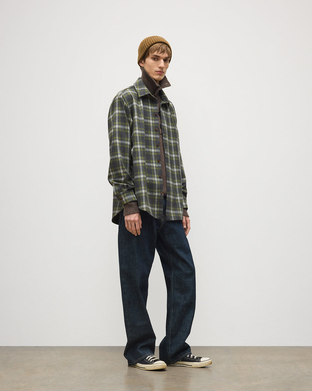 Johnstons of Elgin - Capercaillie Green Plaid Overshirt