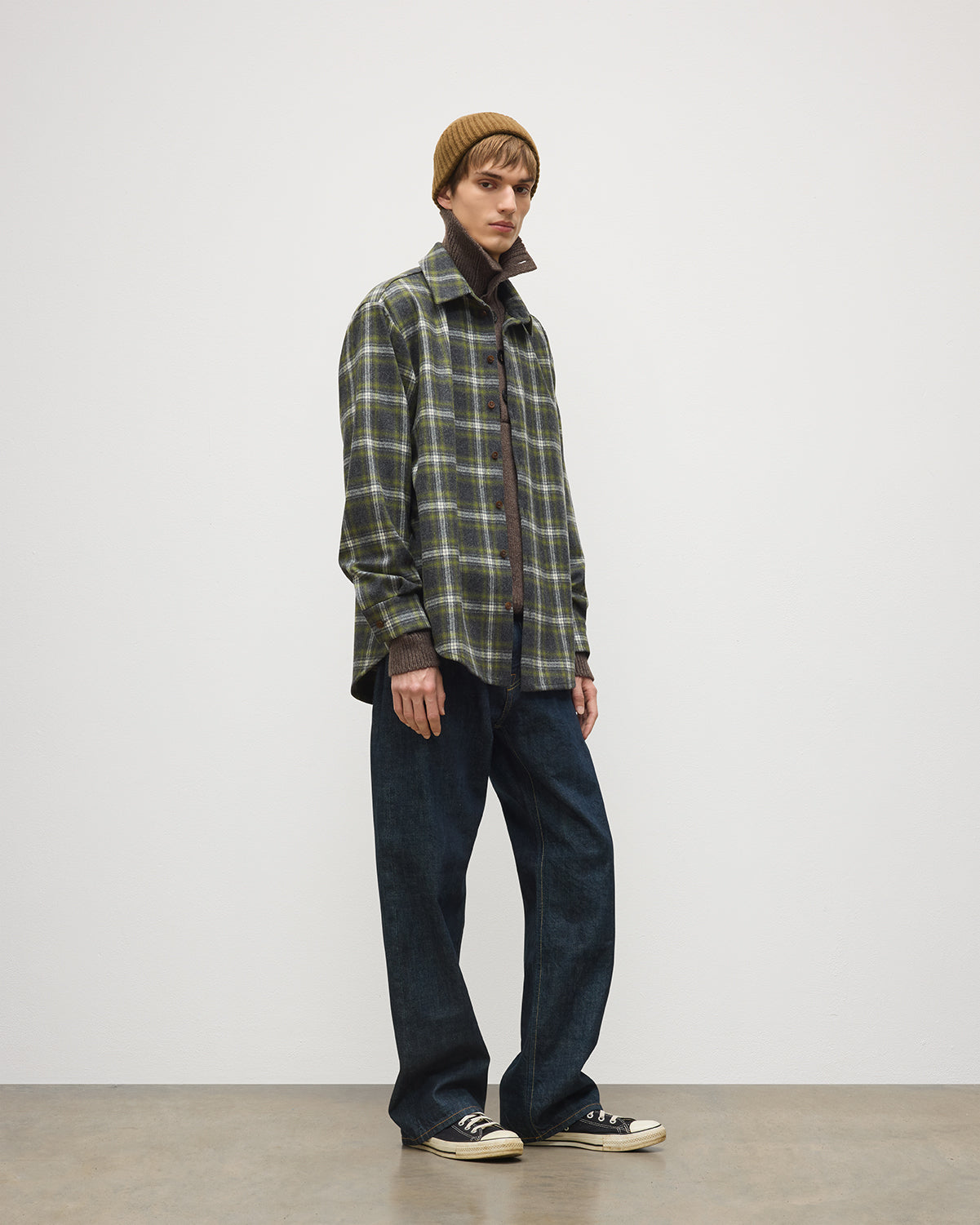 Johnstons of Elgin - Capercaillie Green Plaid Overshirt