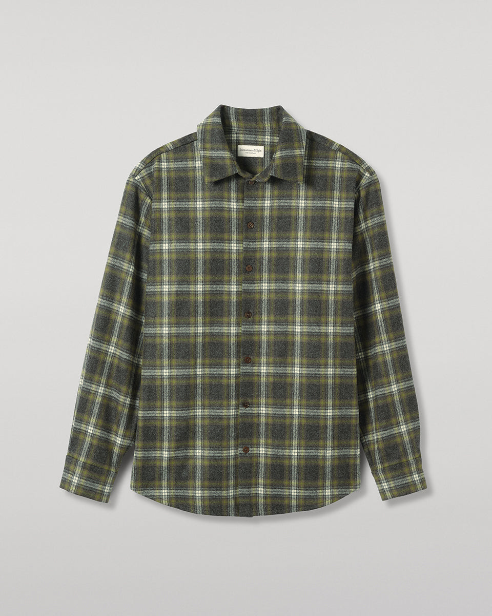 Johnstons of Elgin - Capercaillie Green Plaid Overshirt