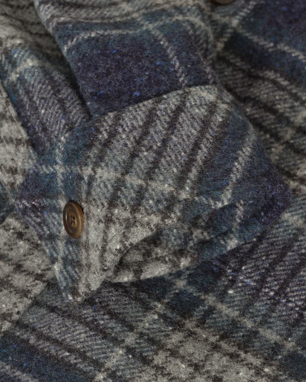 Johnstons of Elgin - Atholl Navy & Bottle Green Plaid Overshirt