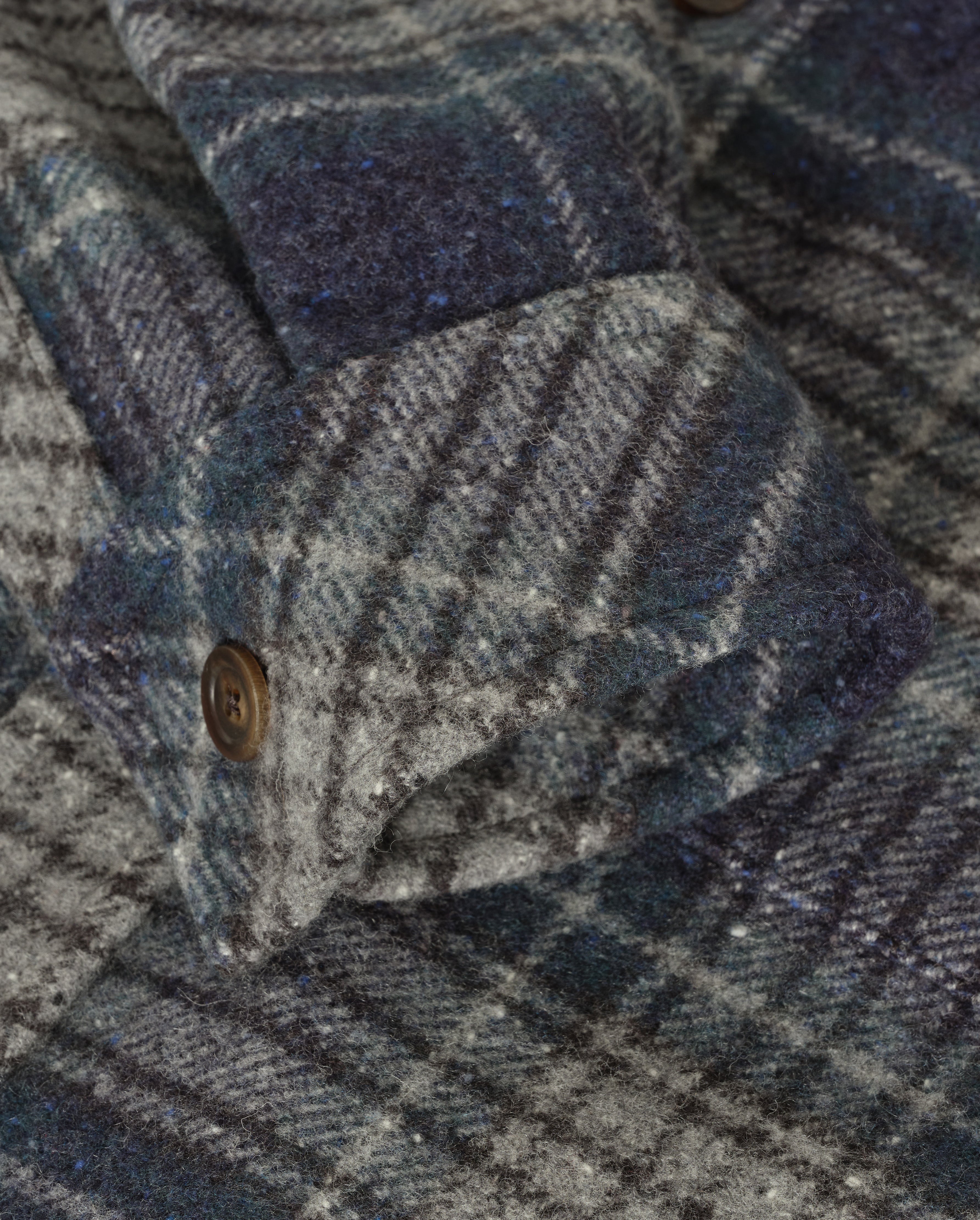 Johnstons of Elgin - Atholl Navy & Bottle Green Plaid Overshirt