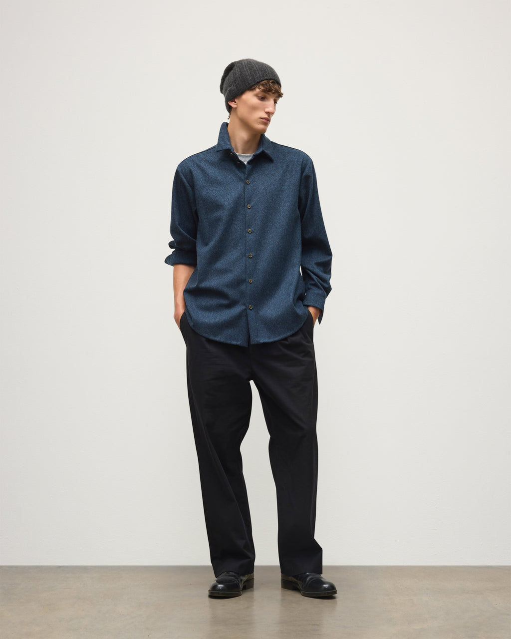 Johnstons of Elgin - Corrie Indigo Twill Overshirt