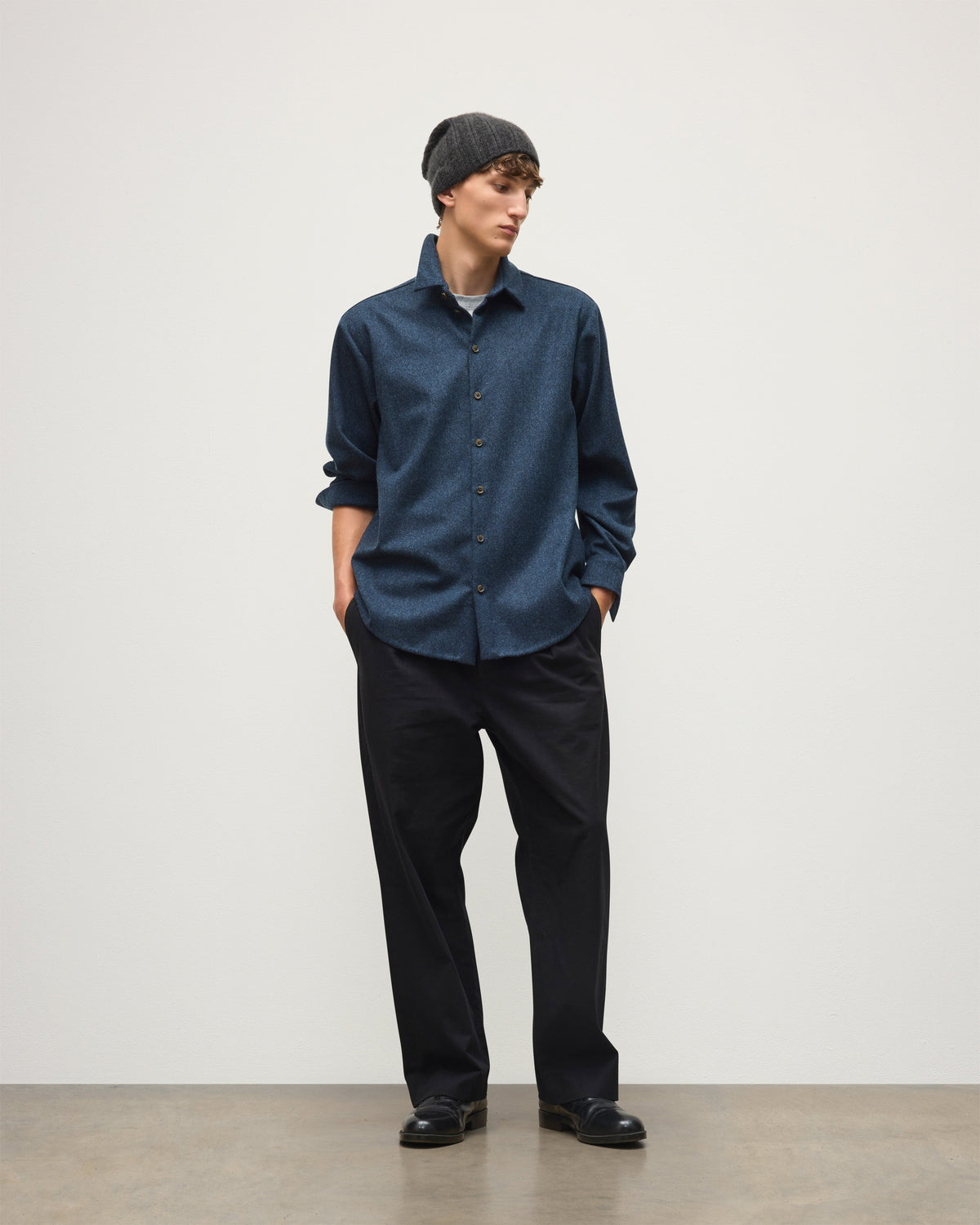 Johnstons of Elgin - Corrie Indigo Twill Overshirt