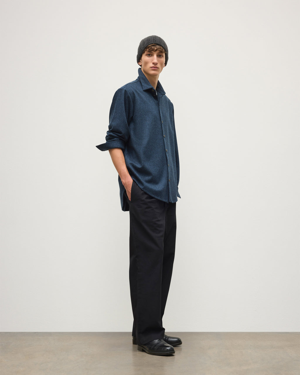 Johnstons of Elgin - Corrie Indigo Twill Overshirt