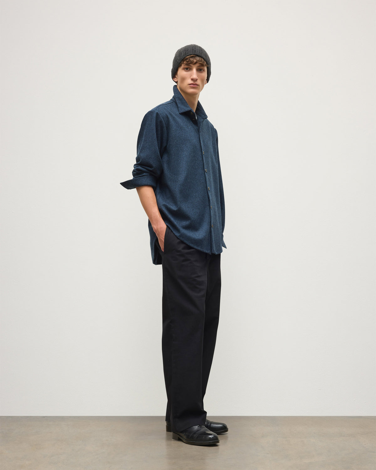 Johnstons of Elgin - Corrie Indigo Twill Overshirt