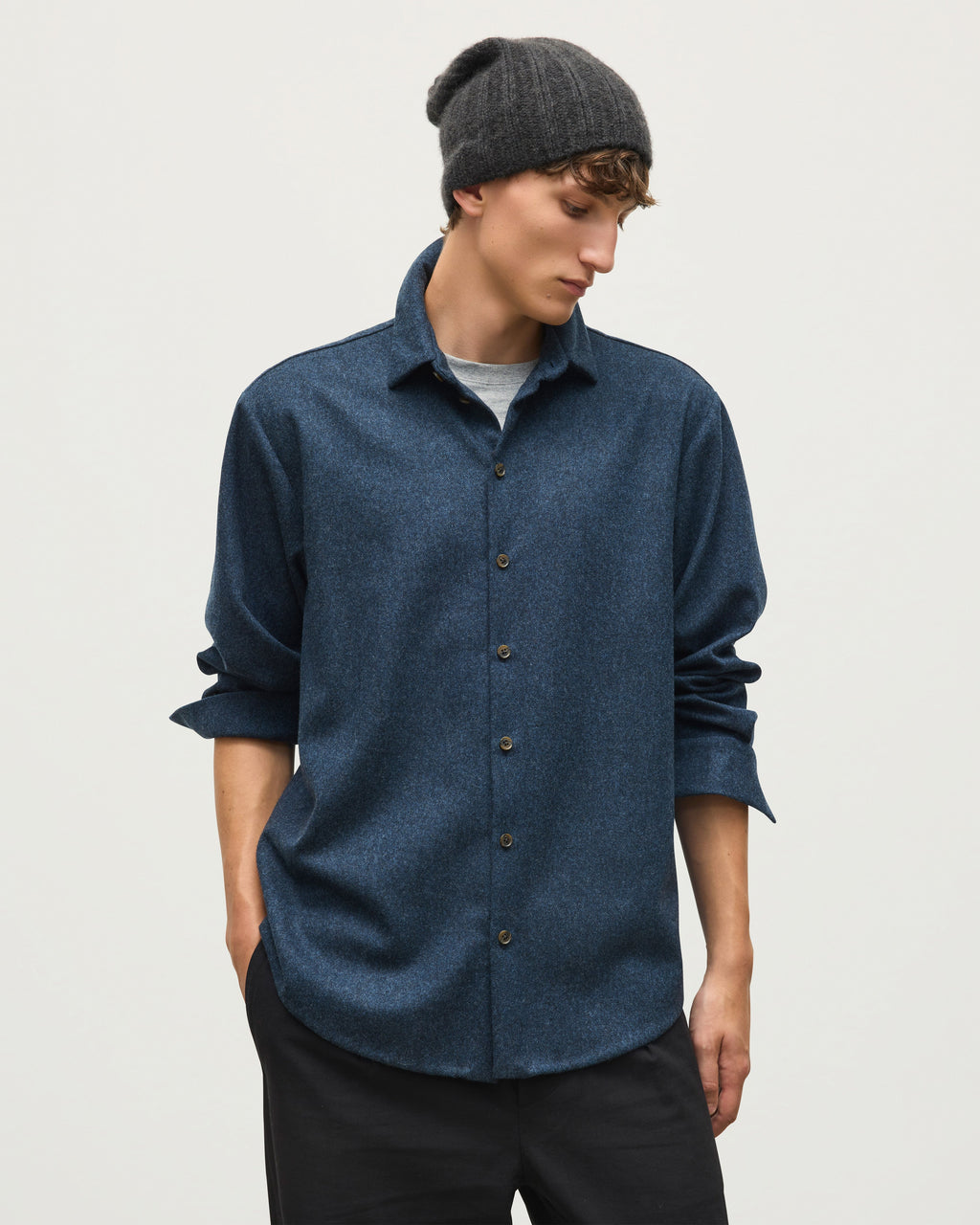 Johnstons of Elgin - Corrie Indigo Twill Overshirt