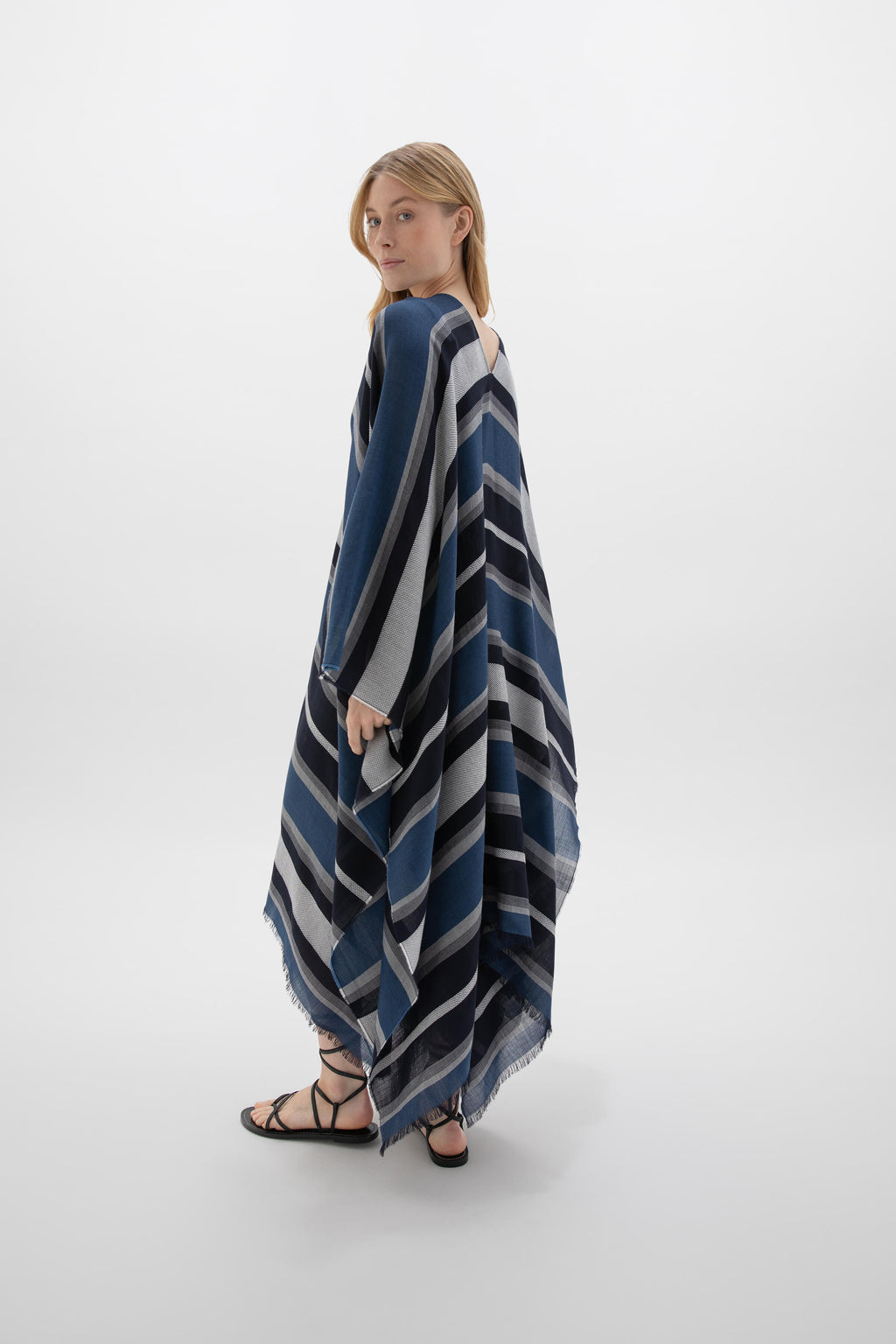 Johnstons of Elgin - Tissue Textured Stripe Kaftan