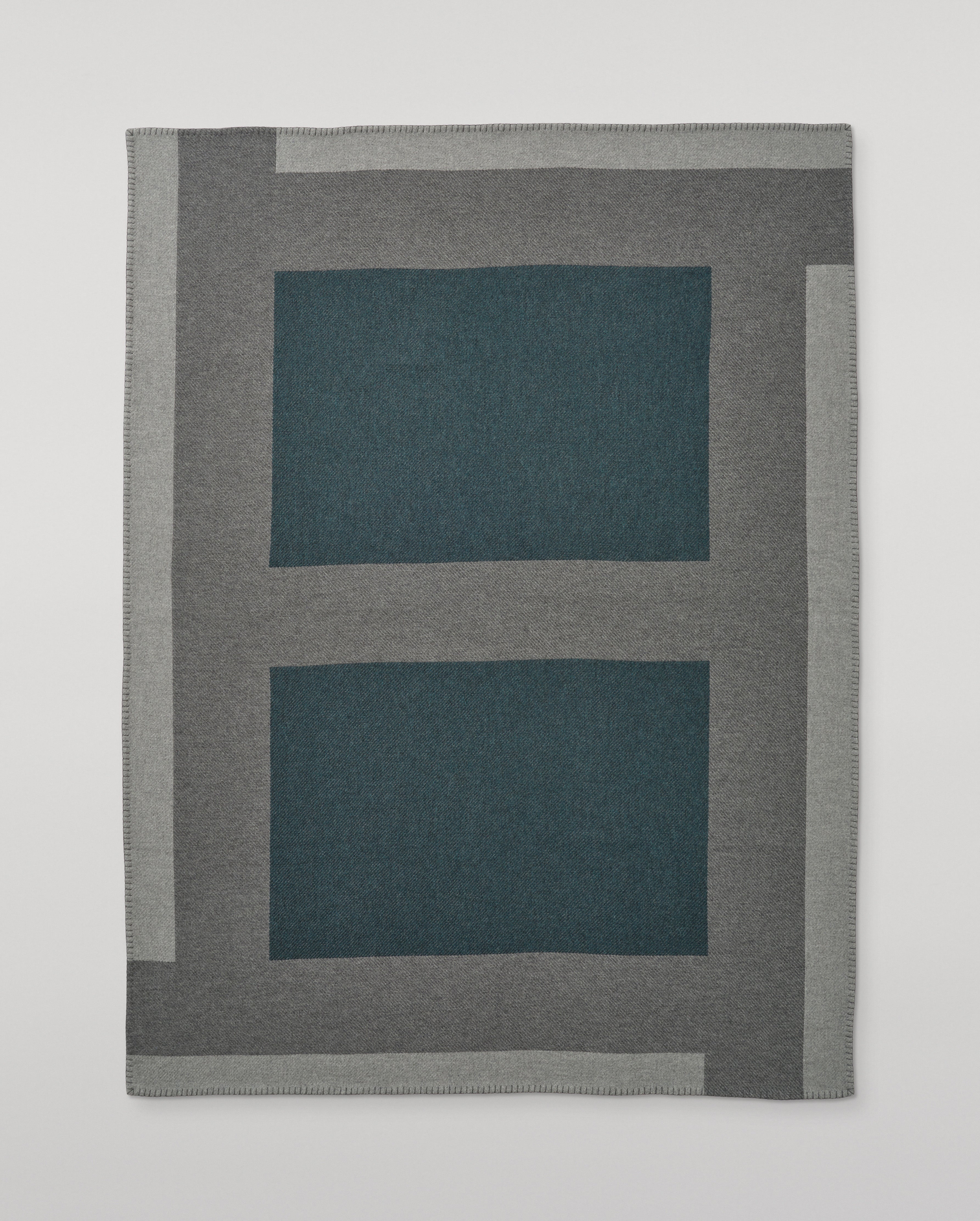 Johnstons of Elgin - Grey & Green Geometric Throw