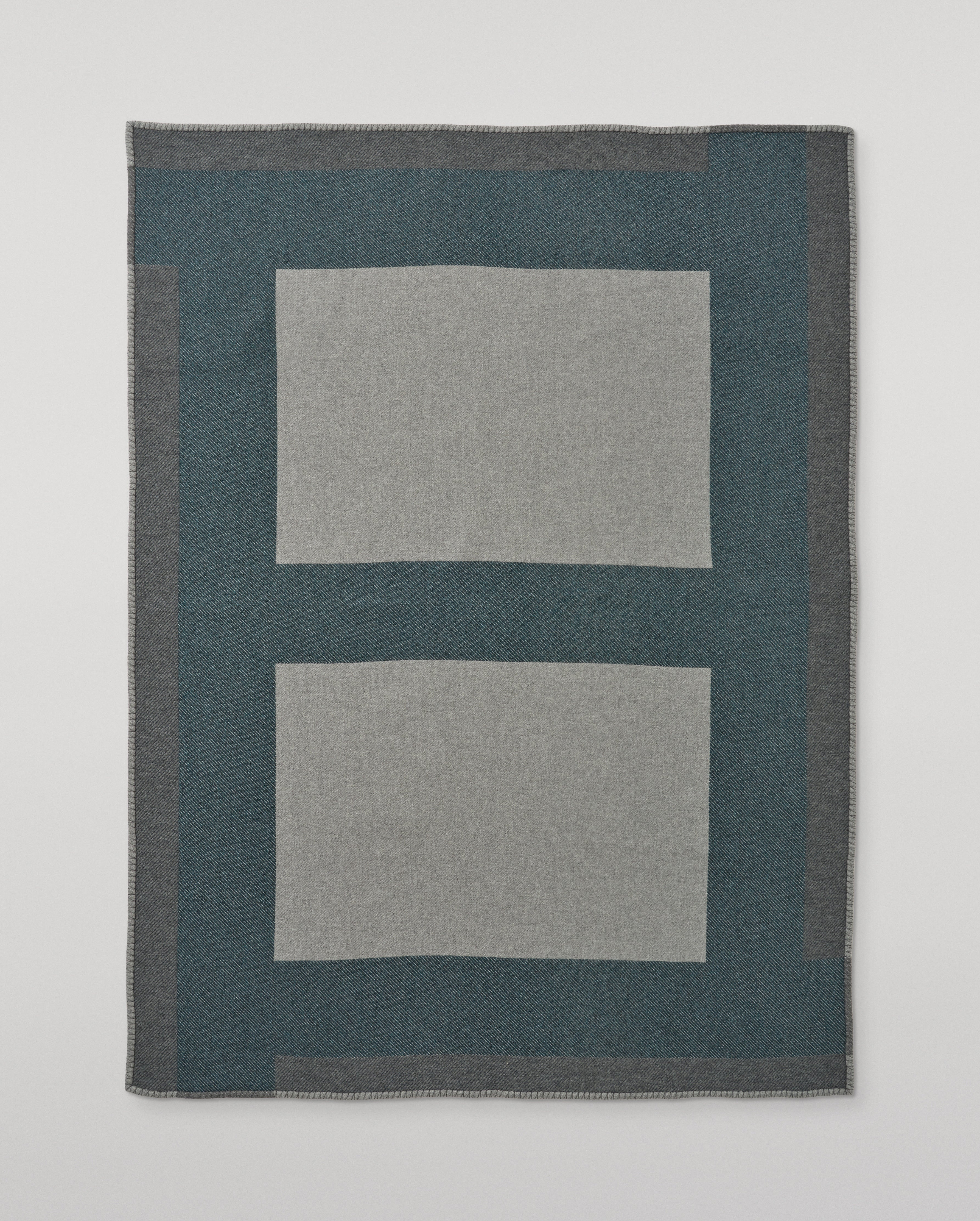 Johnstons of Elgin - Grey & Green Geometric Throw
