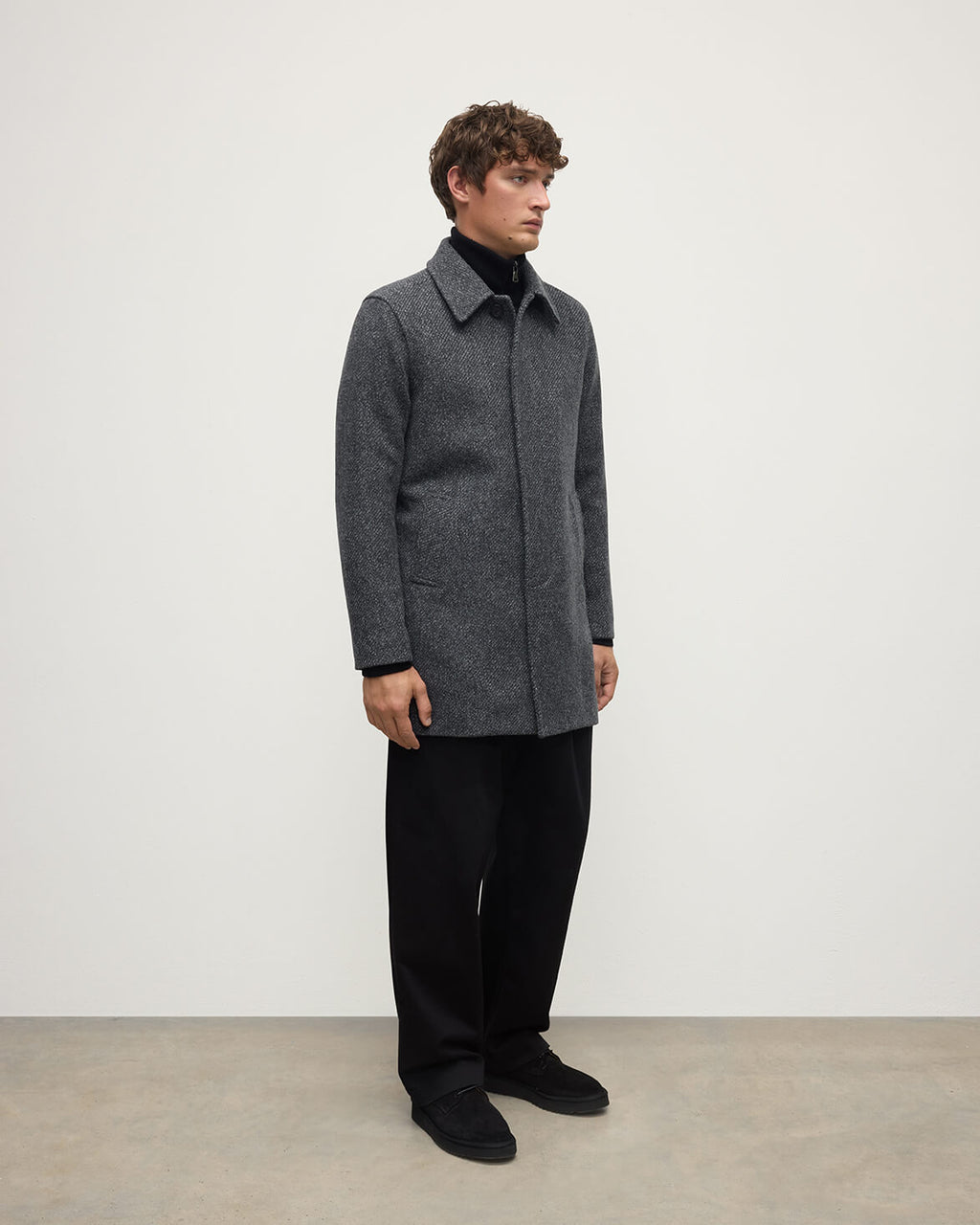 Johnstons of Elgin - Wool Grey Car Coat