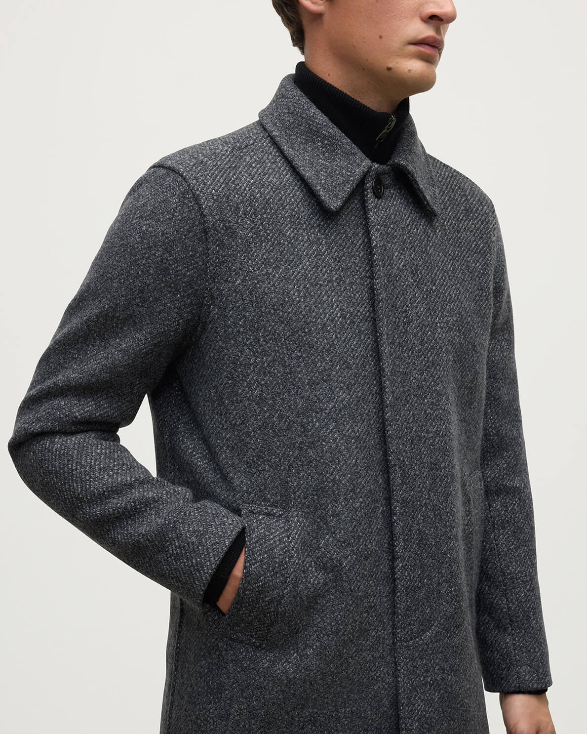 Johnstons of Elgin - Wool Grey Car Coat