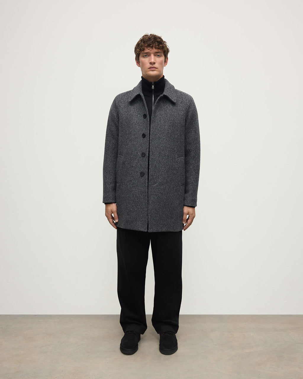 Johnstons of Elgin - Wool Grey Car Coat