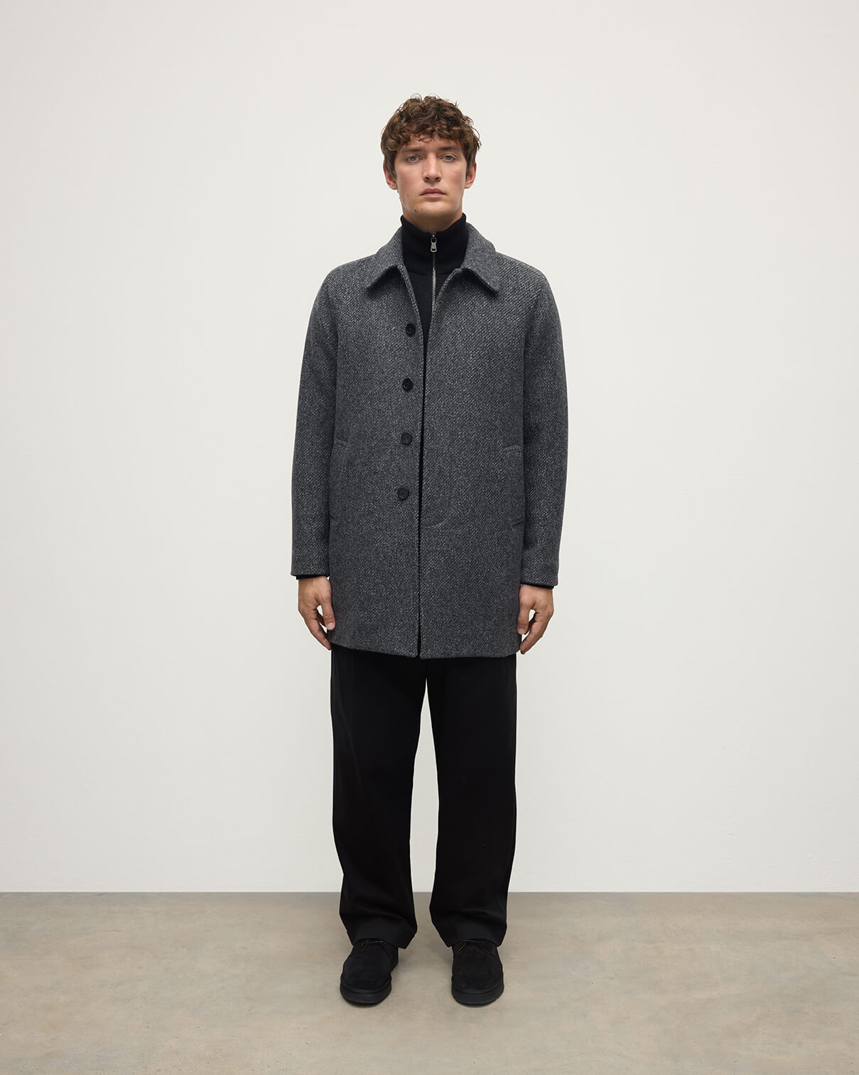 Johnstons of Elgin - Wool Grey Car Coat