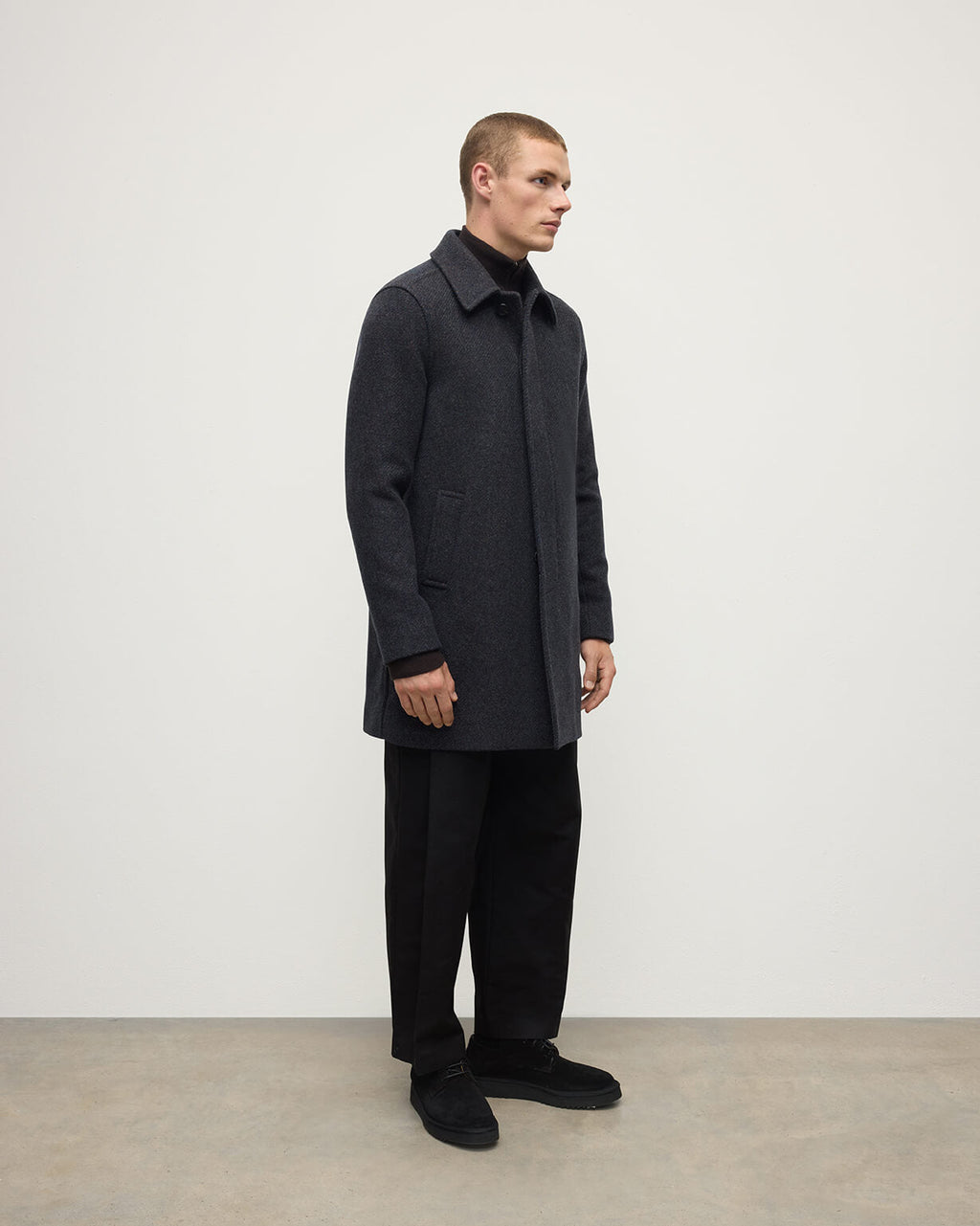 Johnstons of Elgin - Wool Grey Car Coat