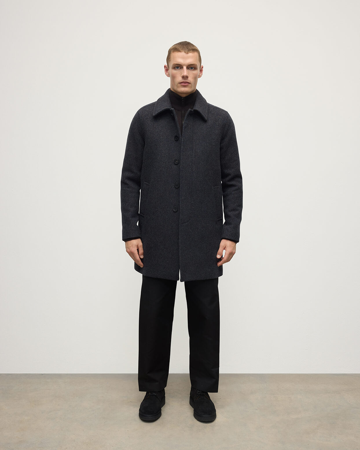 Johnstons of Elgin - Wool Grey Car Coat
