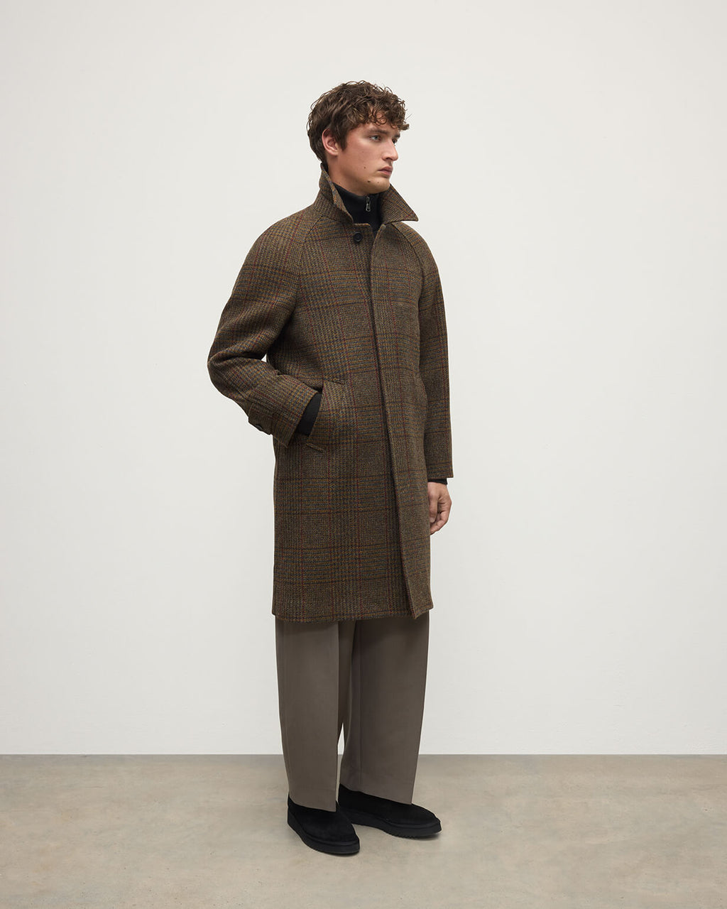 Johnstons of Elgin - 'The Balmacaan' Coat | Moorland Glen Urquhart Check