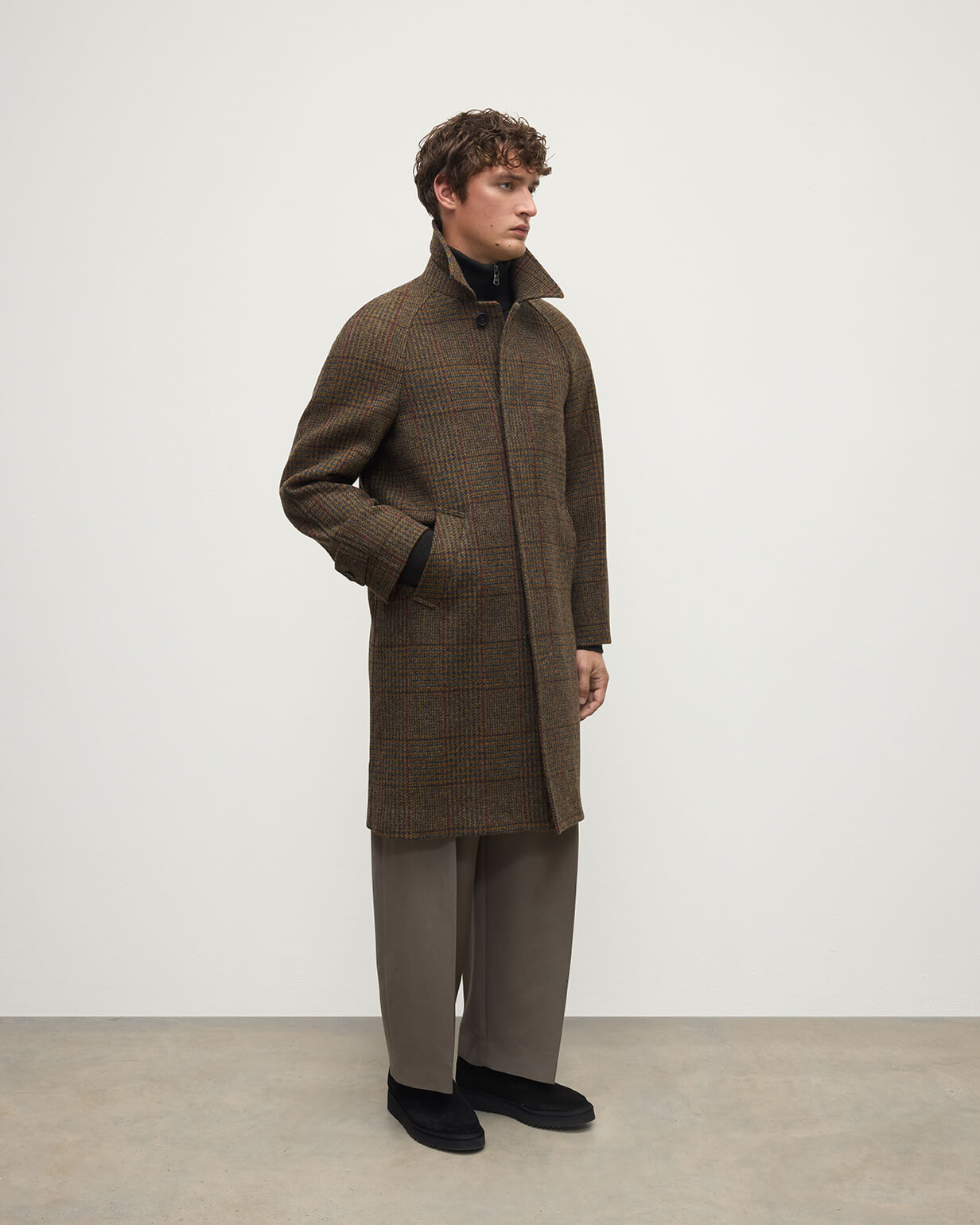 Johnstons of Elgin - 'The Balmacaan' Coat | Moorland Glen Urquhart Check
