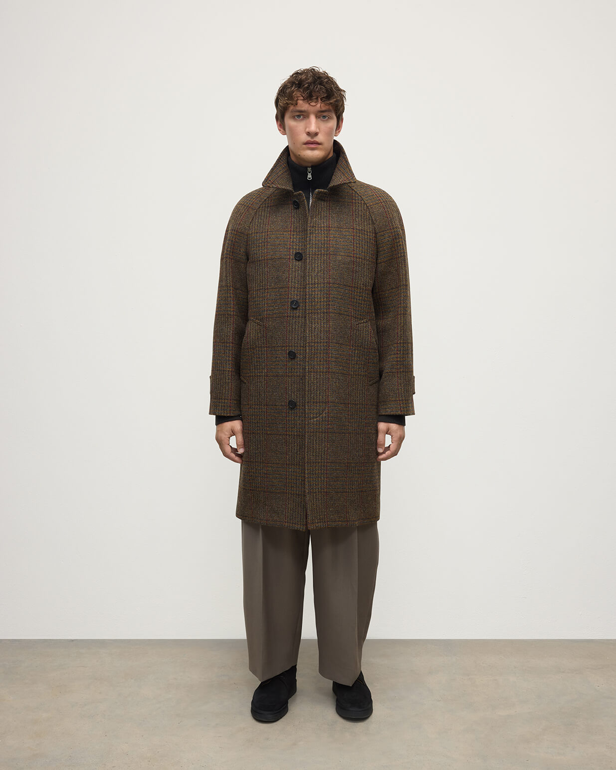 Johnstons of Elgin - 'The Balmacaan' Coat | Moorland Glen Urquhart Check