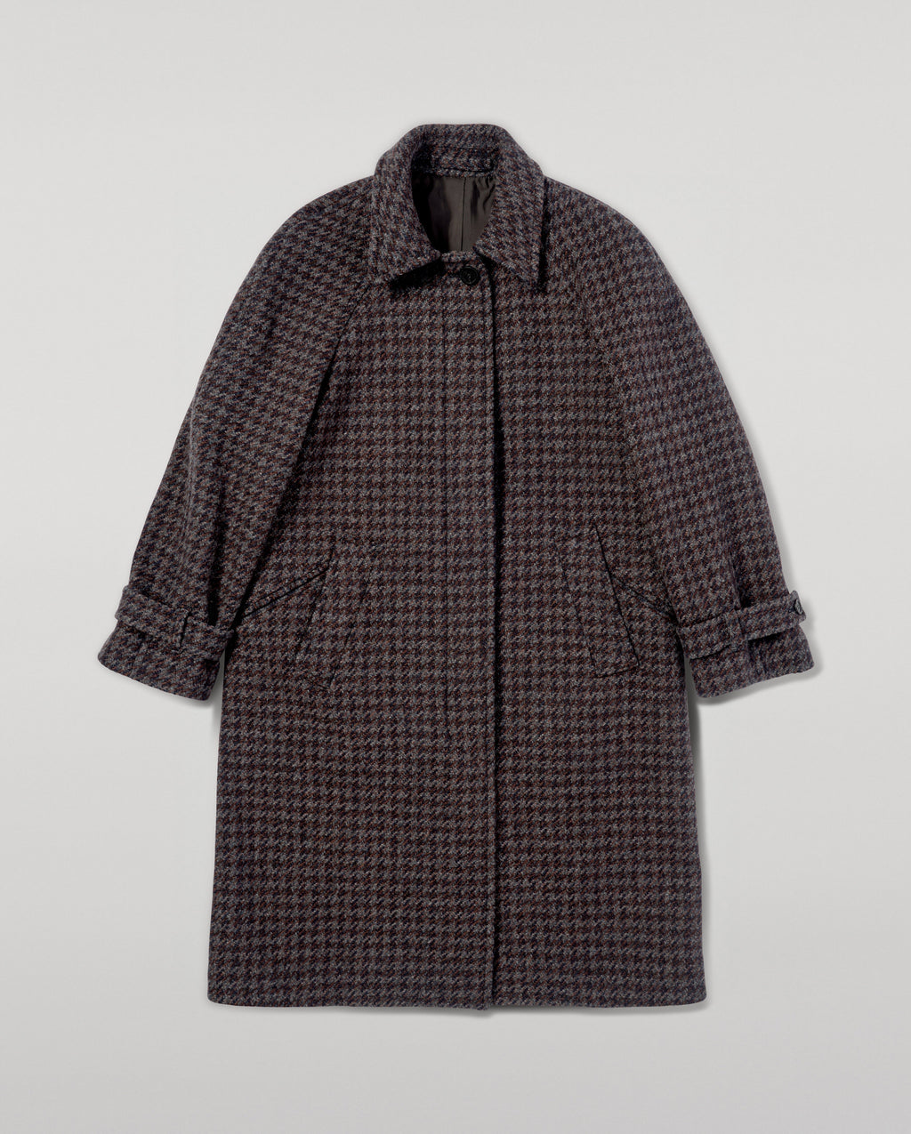 Johnstons of Elgin - Women's Balmacaan Coat | Shale Houndstooth